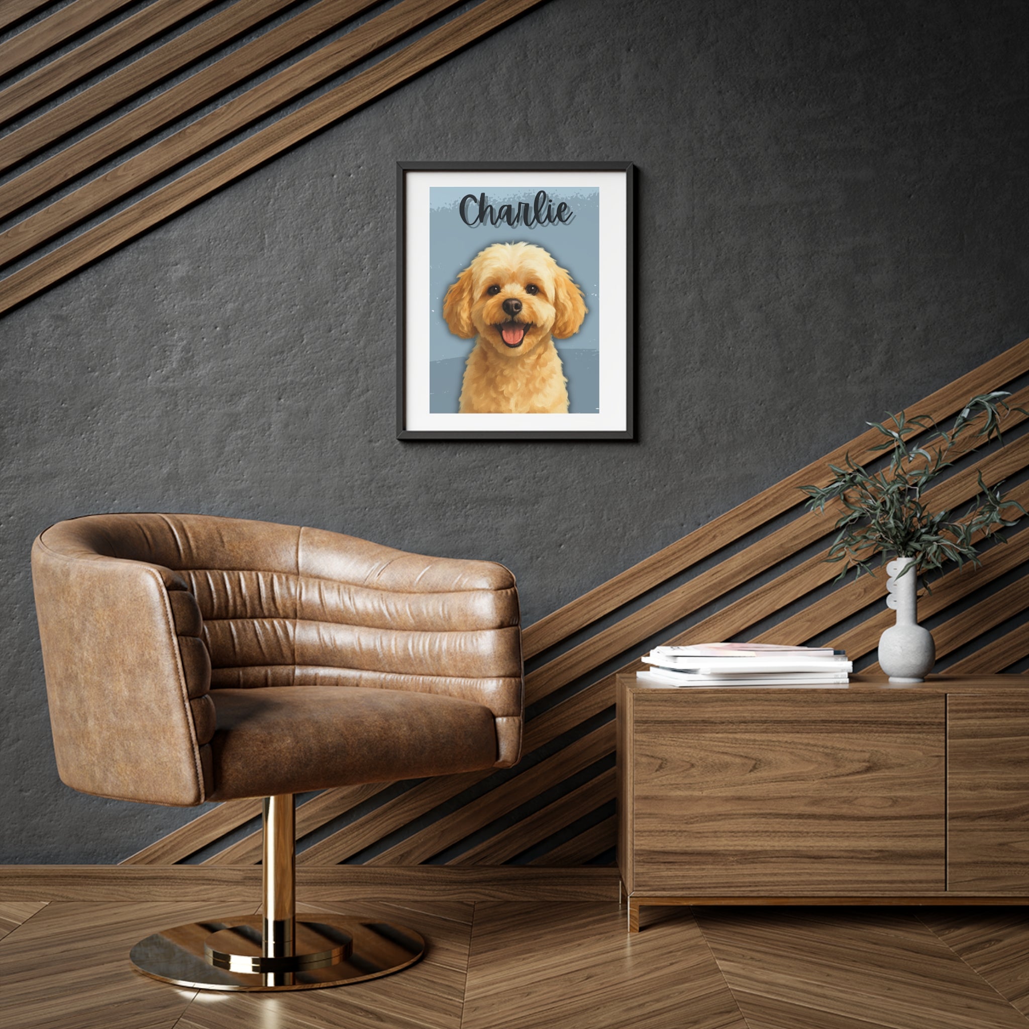(Charlie) Playful Dog Framed Poster