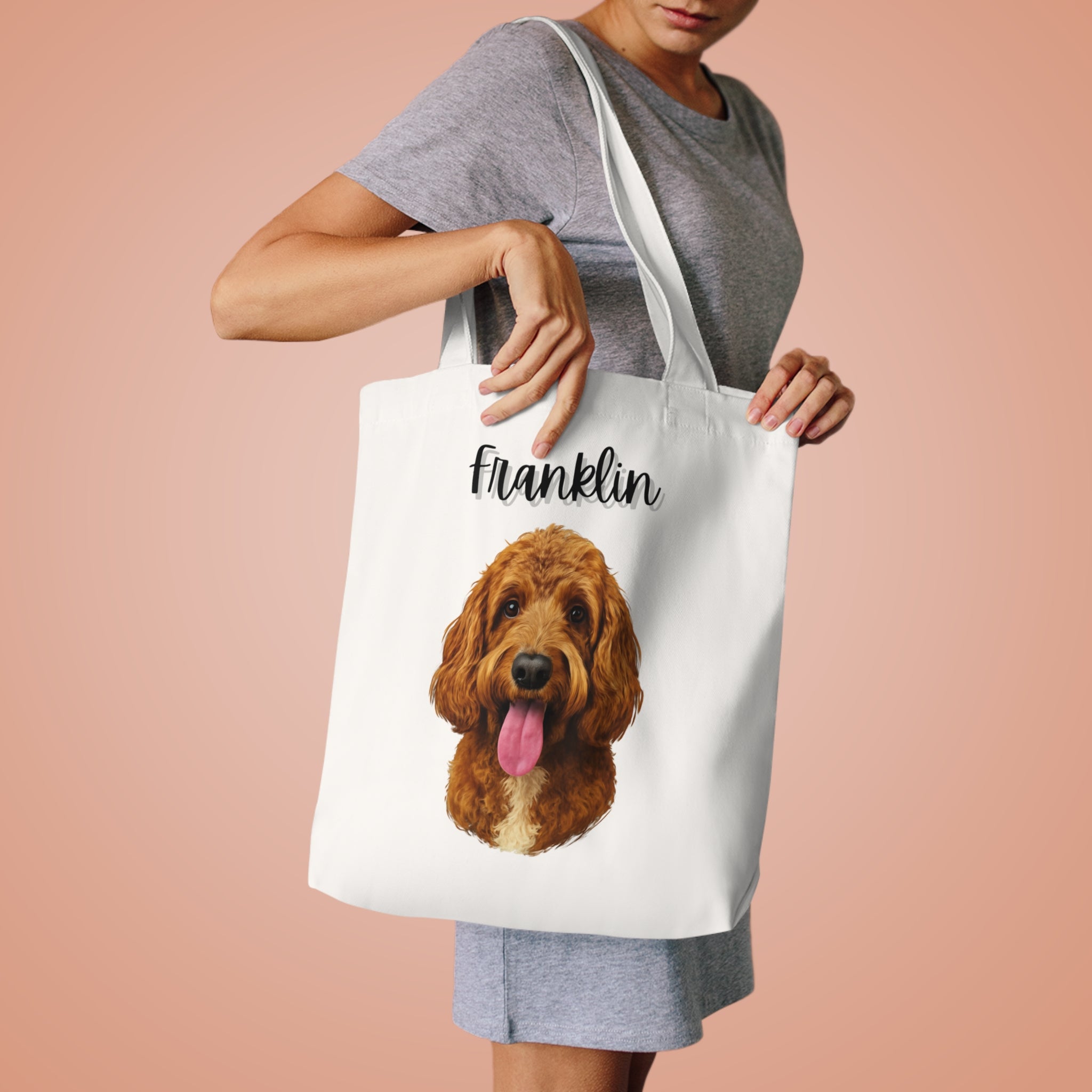 (Franklin) Personalized Dog Lover Tote Bag