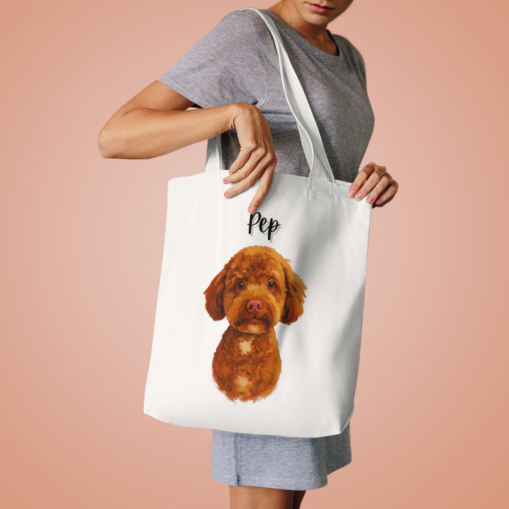 (Pep) Personalized Dog Lover Tote Bag