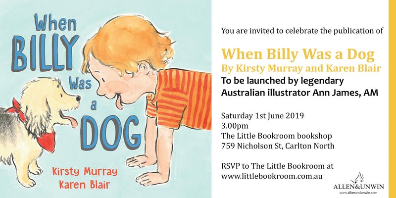 Book Launch: When Billy Was A Dog