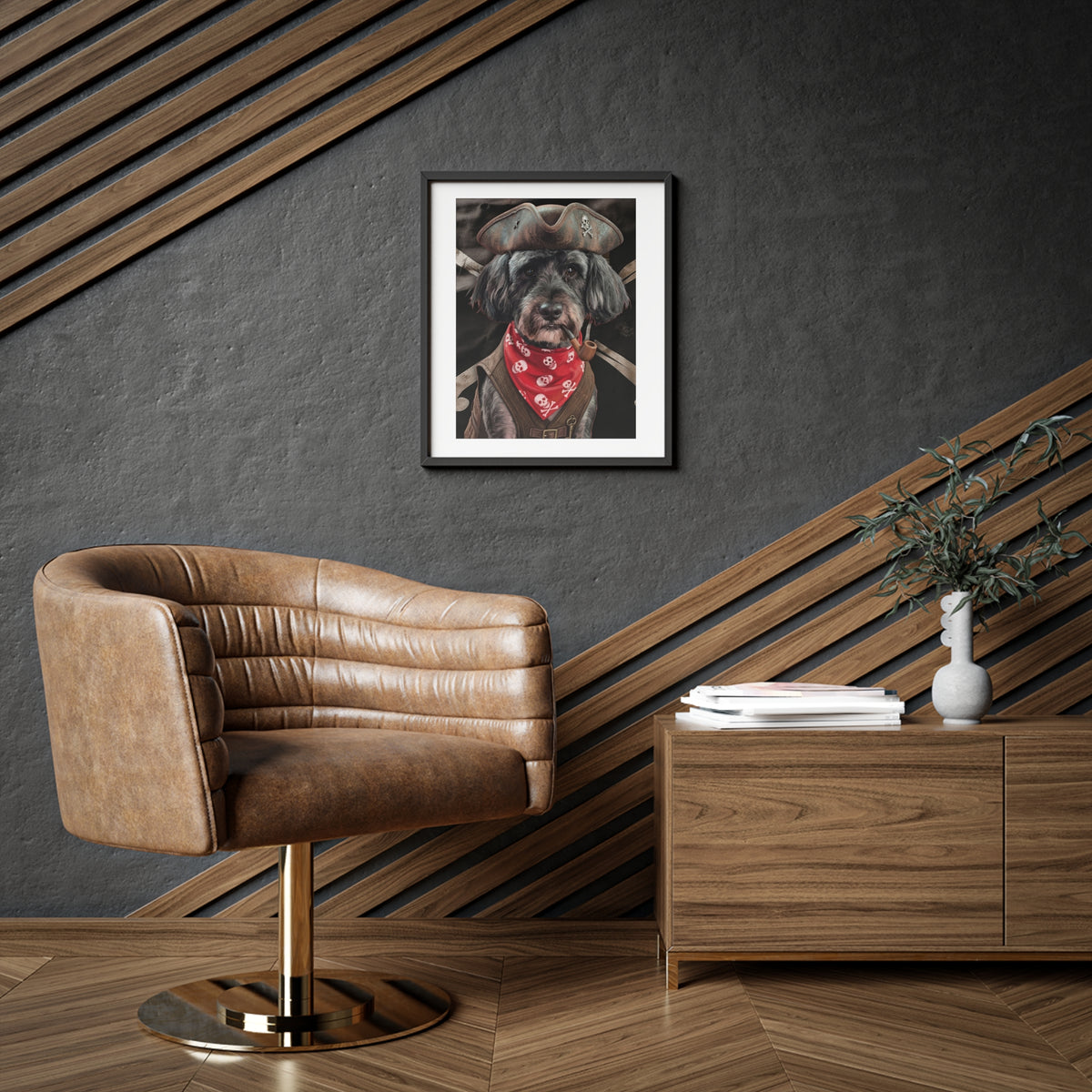 (Maverick) Playful Dog Framed Poster