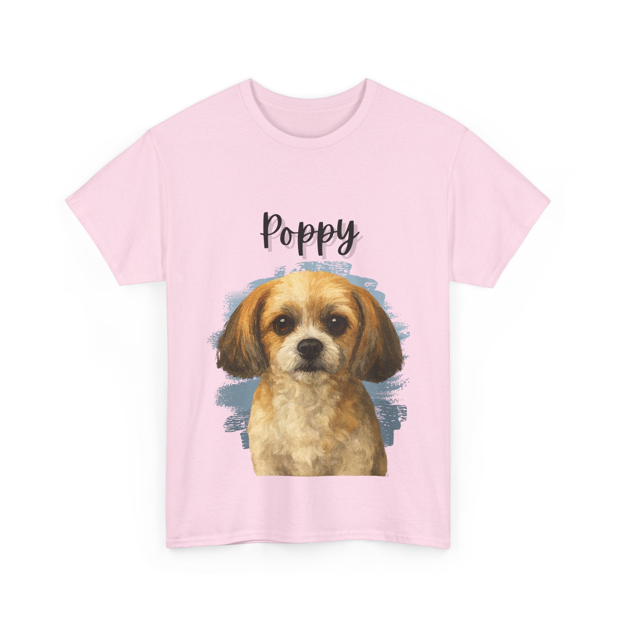 (Poppy) Whimsical Dog Portrait Tee Shirt