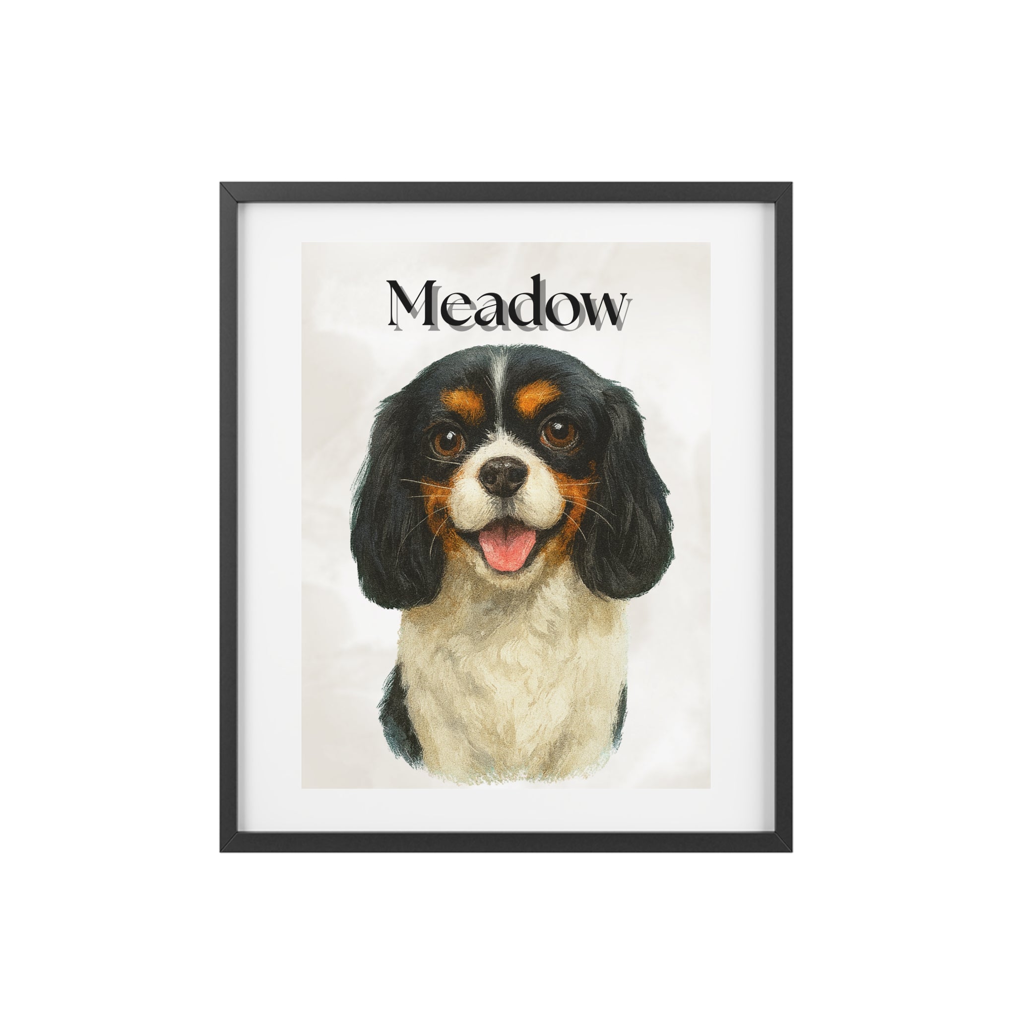 (Meadow) Playful Dog Framed Poster