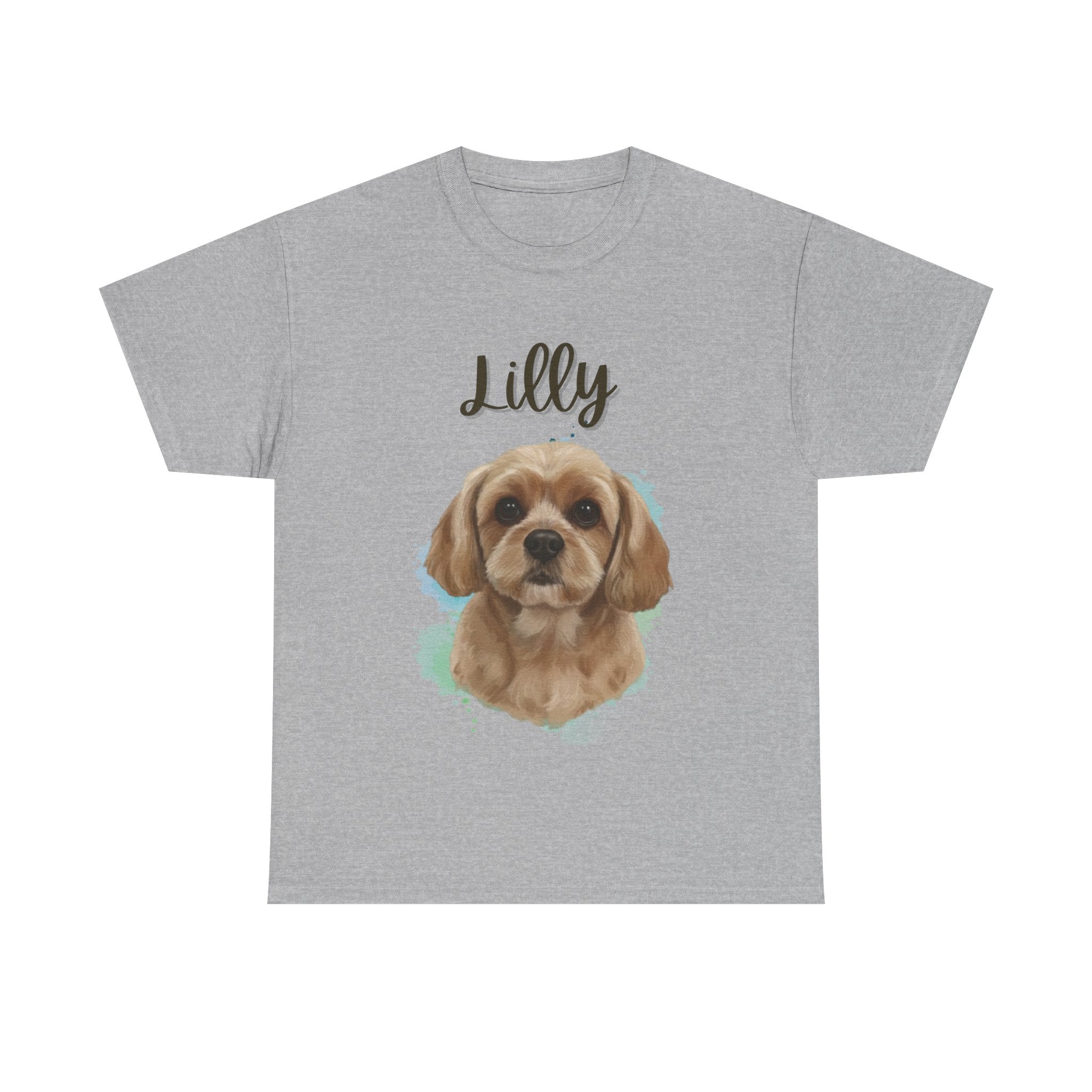 (Lilly) Whimsical Dog Portrait Tee Shirt