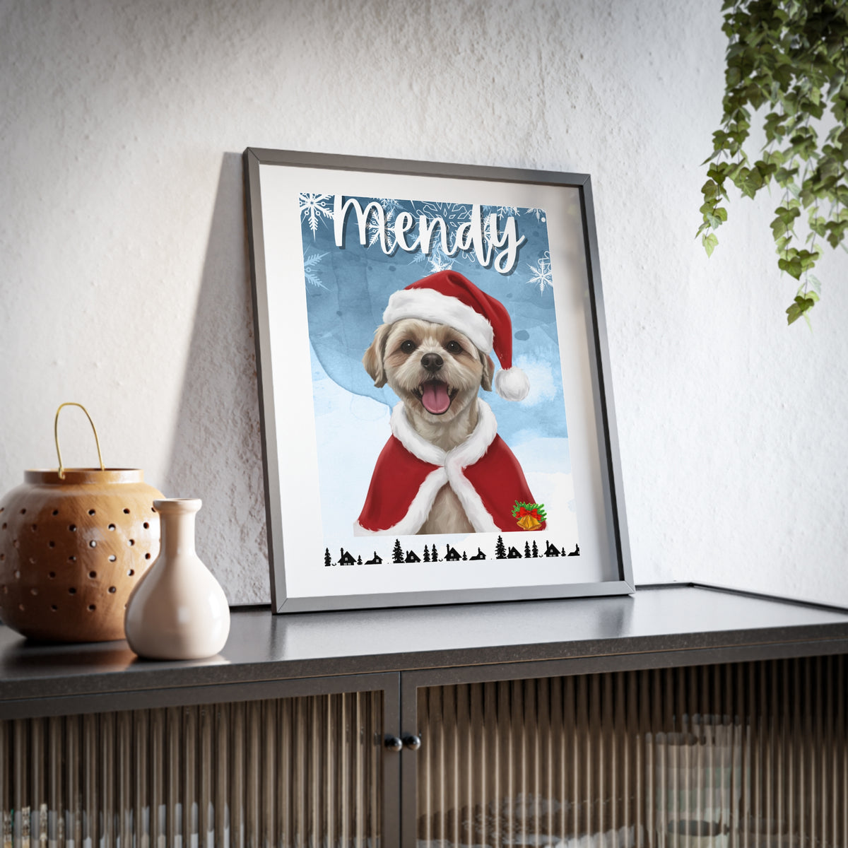 (Mendy) Playful Dog Framed Poster