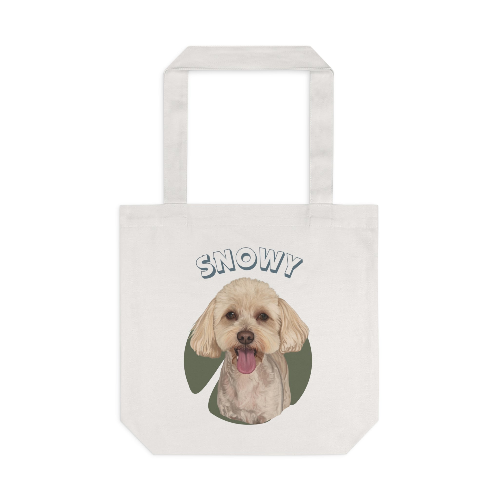 (Snowy) Personalized Dog Lover Tote Bag