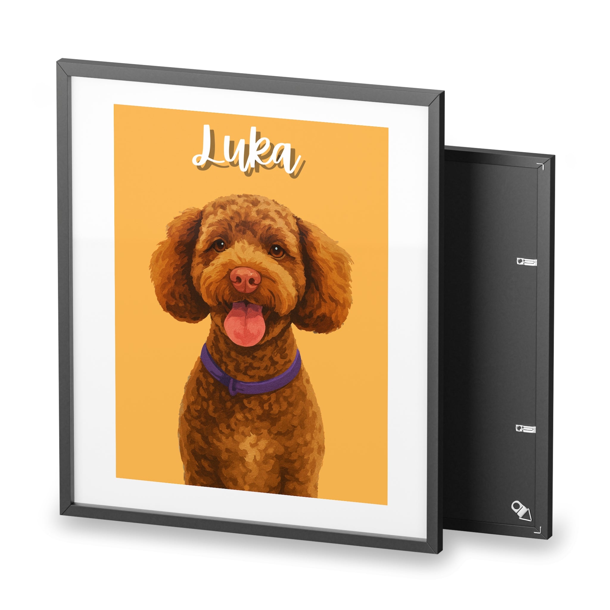 (Luka) Playful Dog Framed Poster