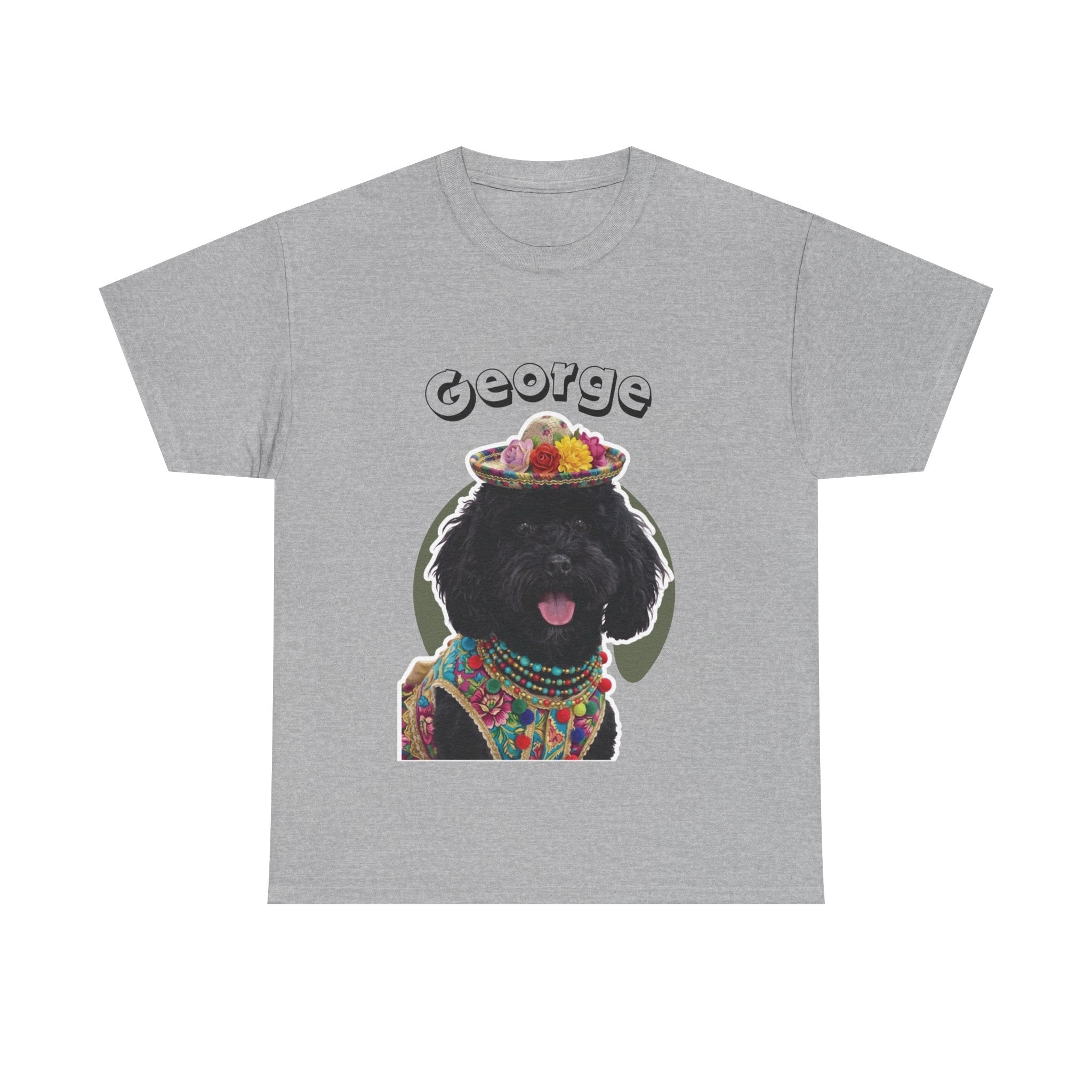 (George) Whimsical Dog Portrait Tee Shirt