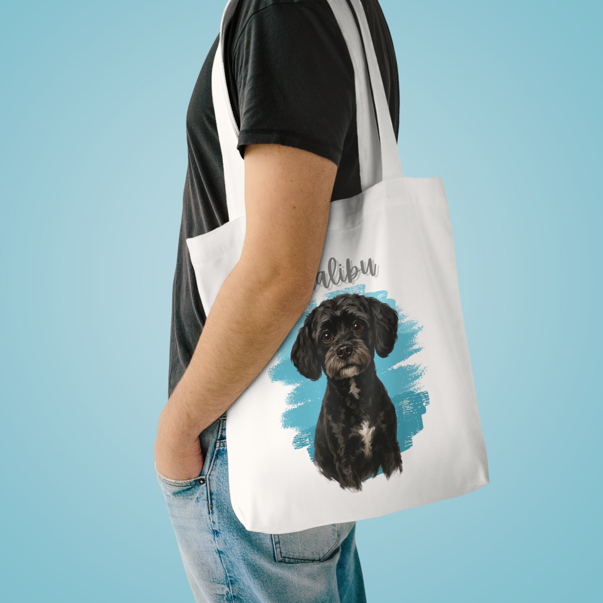 (Malibu) Personalized Dog Lover Tote Bag