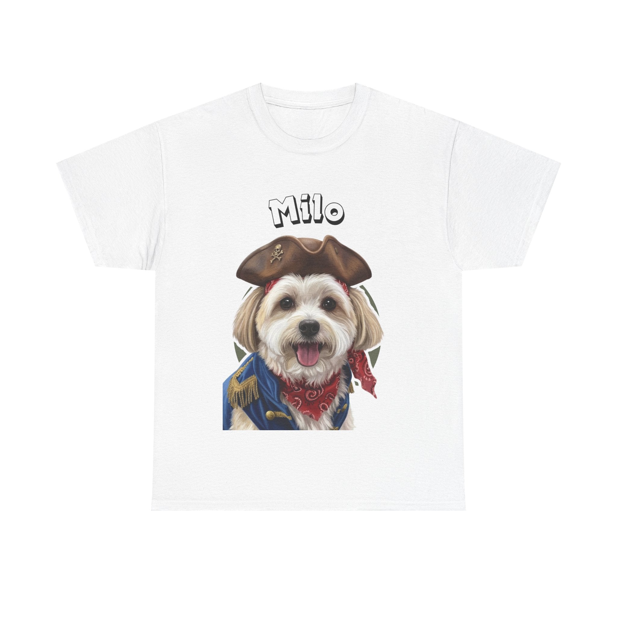 (Milo) Whimsical Dog Portrait Tee Shirt