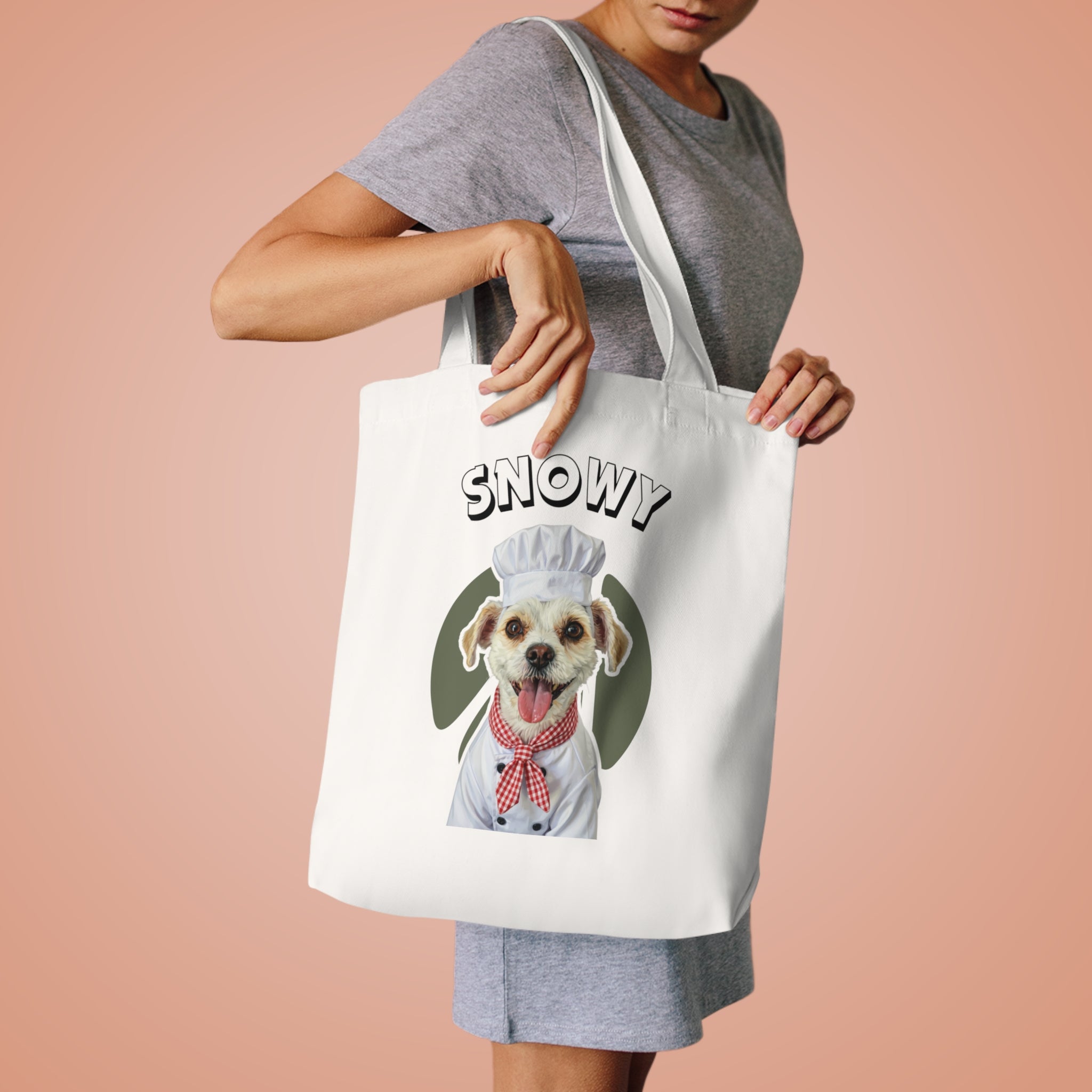 (Snowy) Personalized Dog Lover Tote Bag