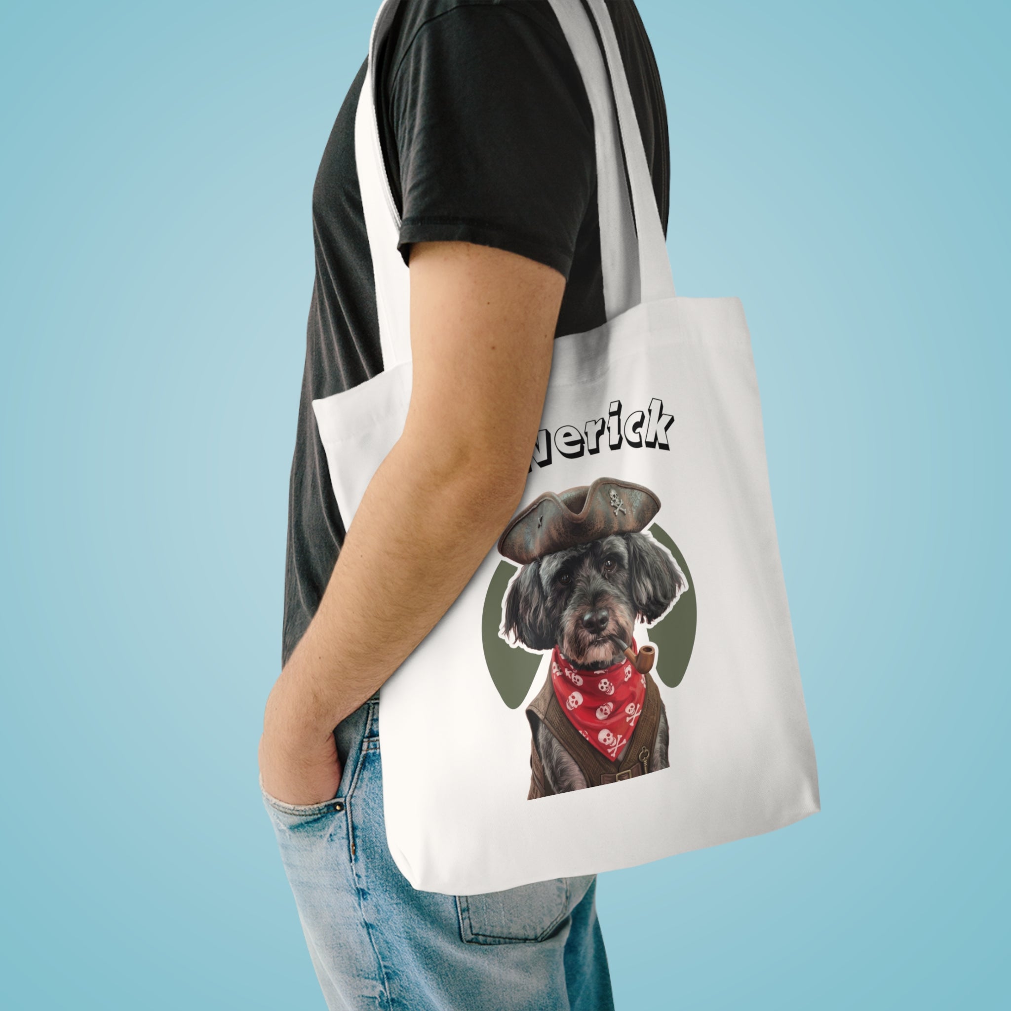 (Maverick) Personalized Dog Lover Tote Bag