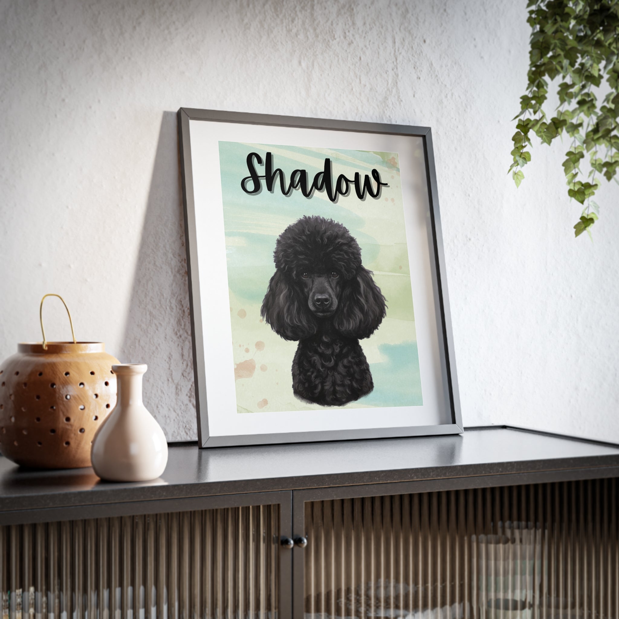 (Shadow) Playful Dog Framed Poster