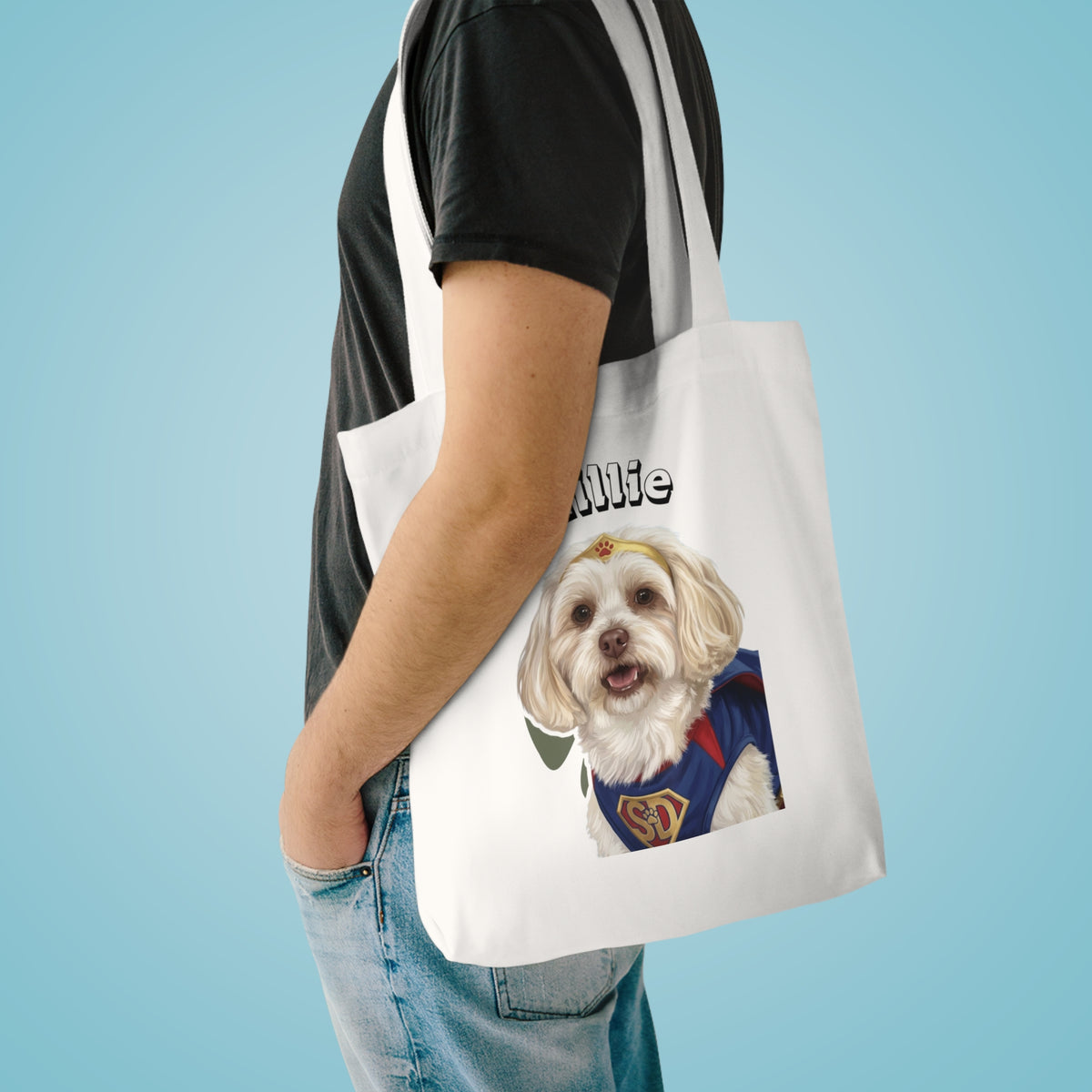 (Millie) Personalized Dog Lover Tote Bag