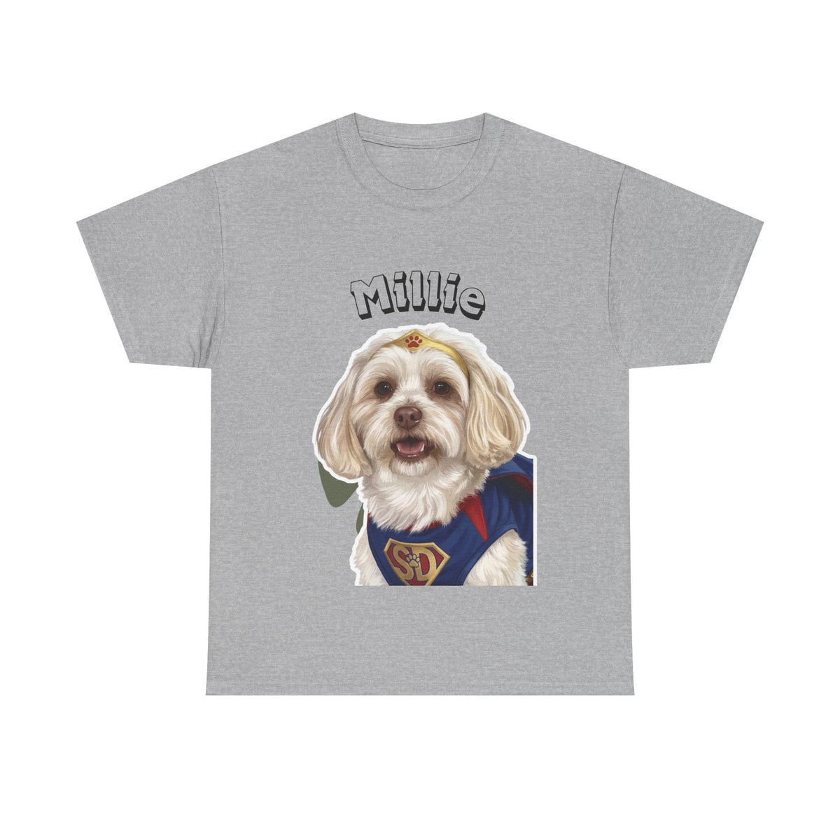 (Millie) Whimsical Dog Portrait Tee Shirt