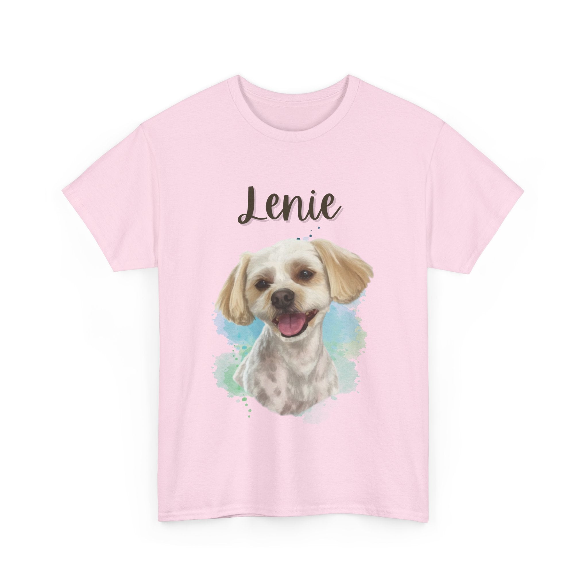 (Lenie) Whimsical Dog Portrait Tee Shirt
