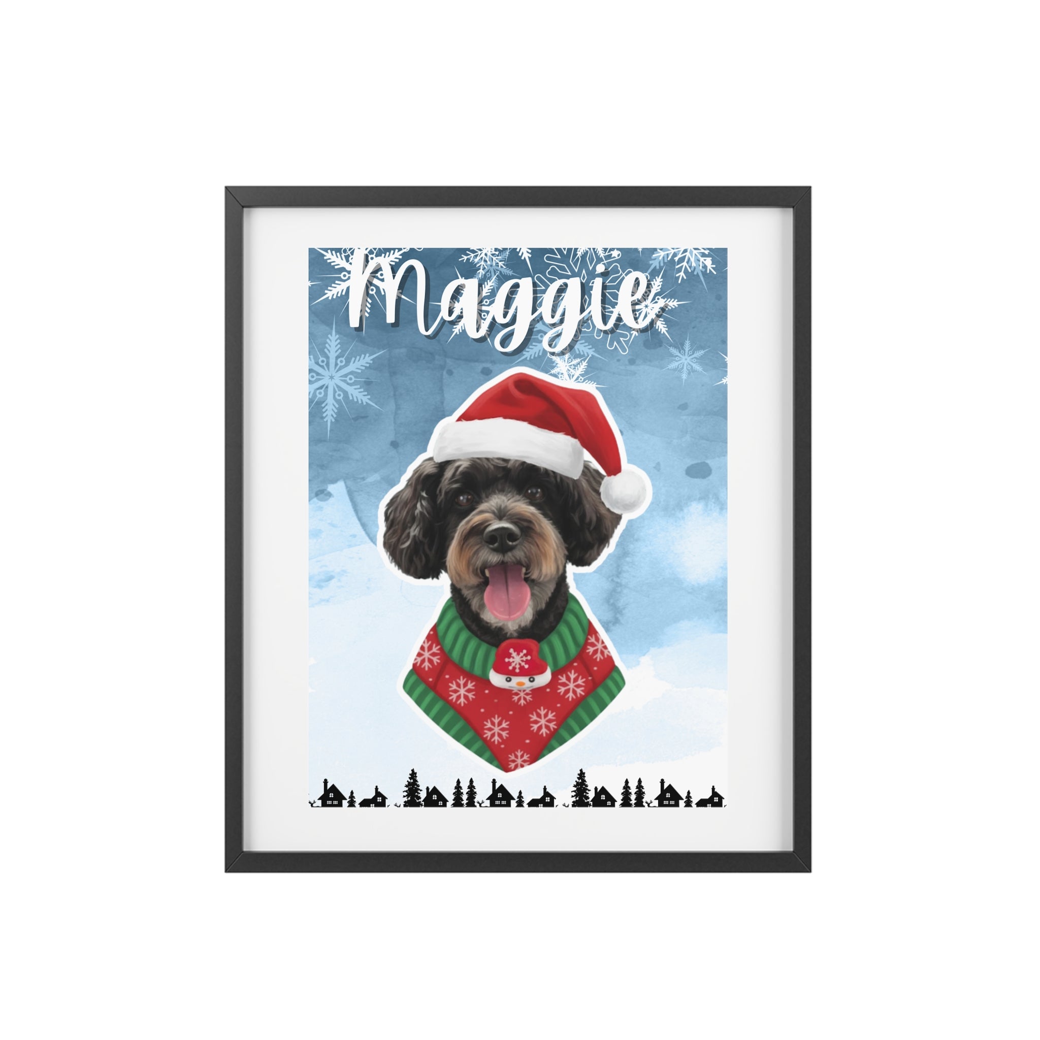 (Maggie) Playful Dog Framed Poster