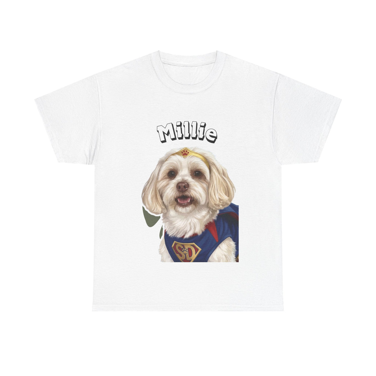 (Millie) Whimsical Dog Portrait Tee Shirt