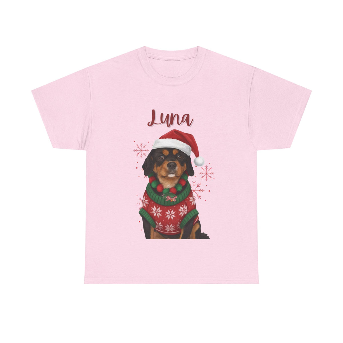 (Luna) Whimsical Dog Portrait Tee Shirt