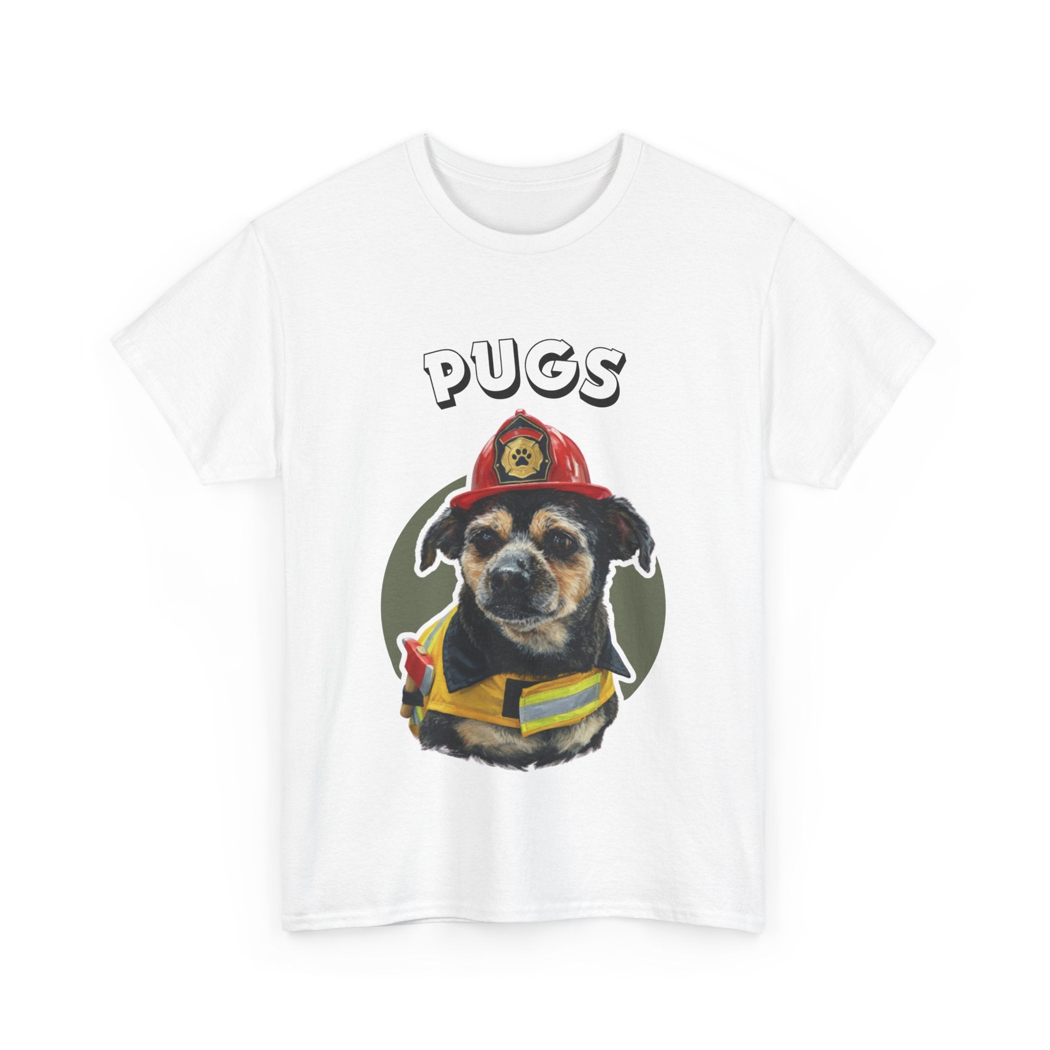 (Pugs) Whimsical Dog Portrait Tee Shirt