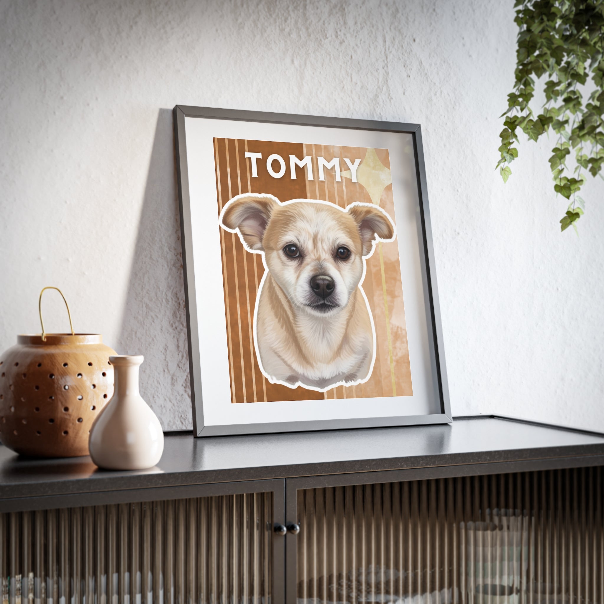 (Tommy) Playful Dog Framed Poster