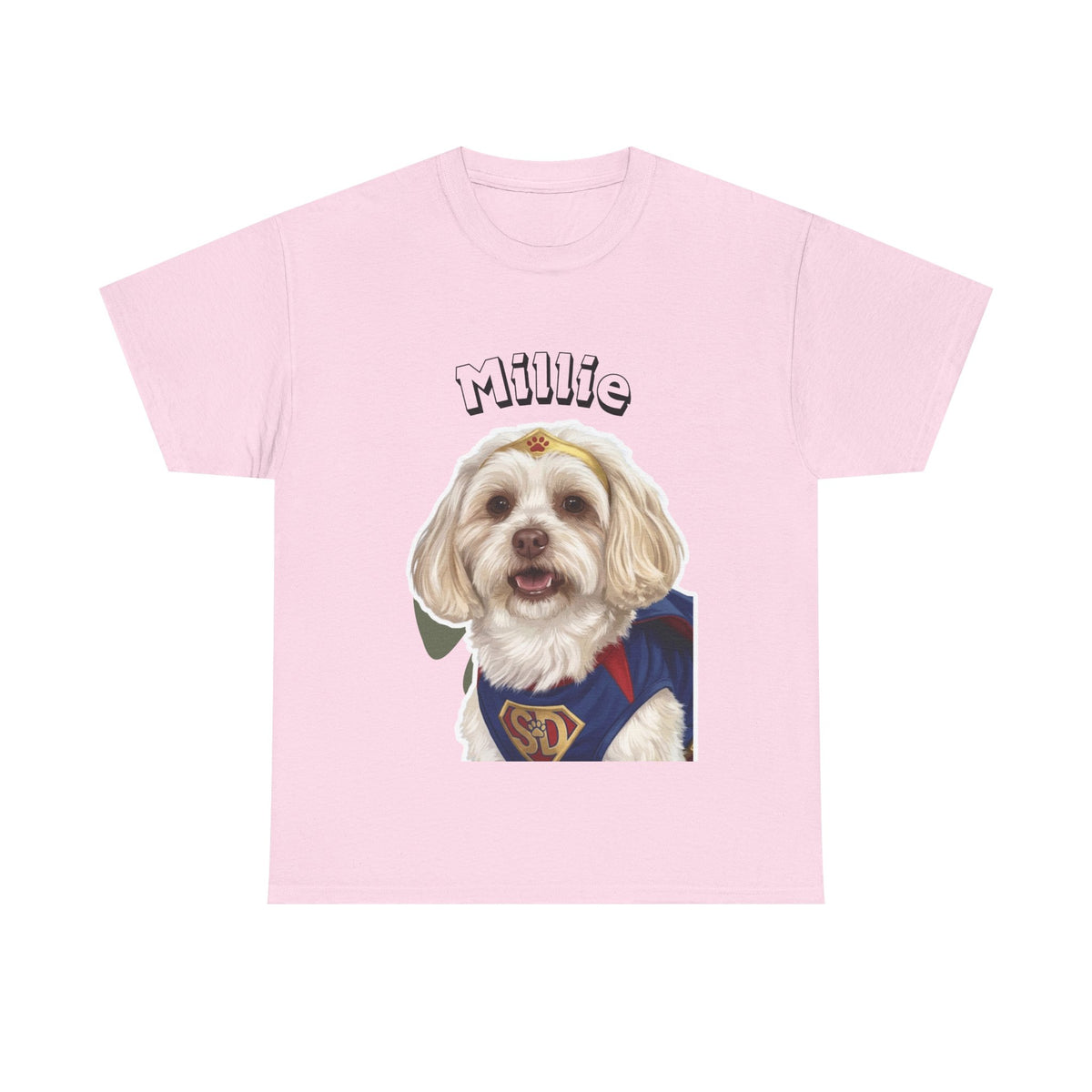 (Millie) Whimsical Dog Portrait Tee Shirt