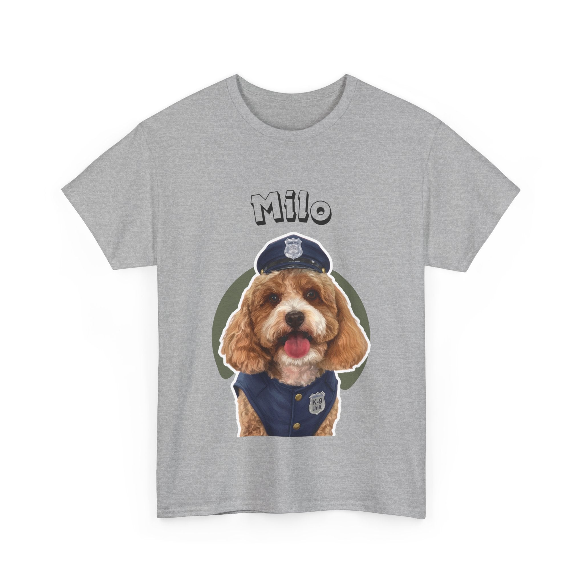 (Milo) Whimsical Dog Portrait Tee Shirt