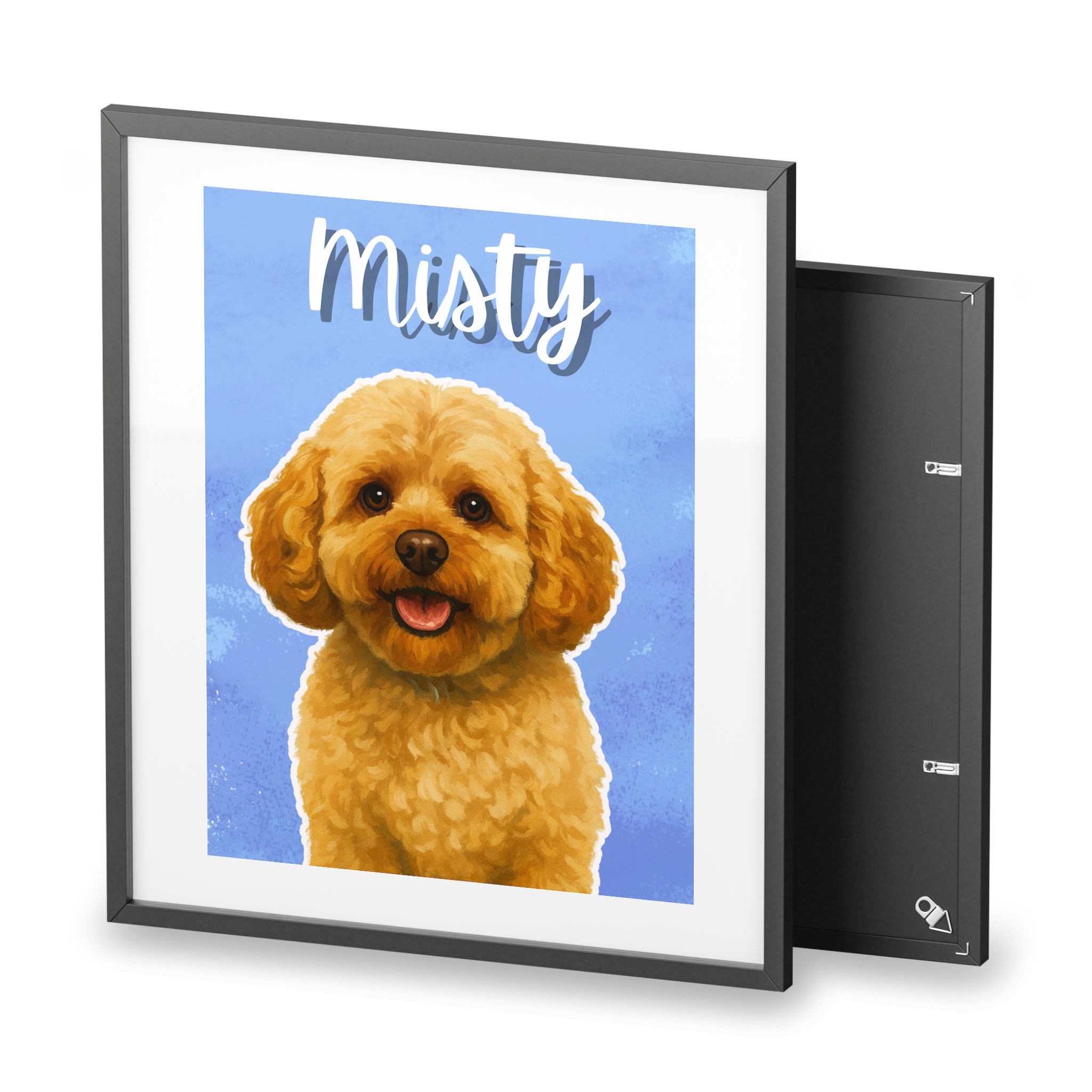 (Misty) Playful Dog Framed Poster