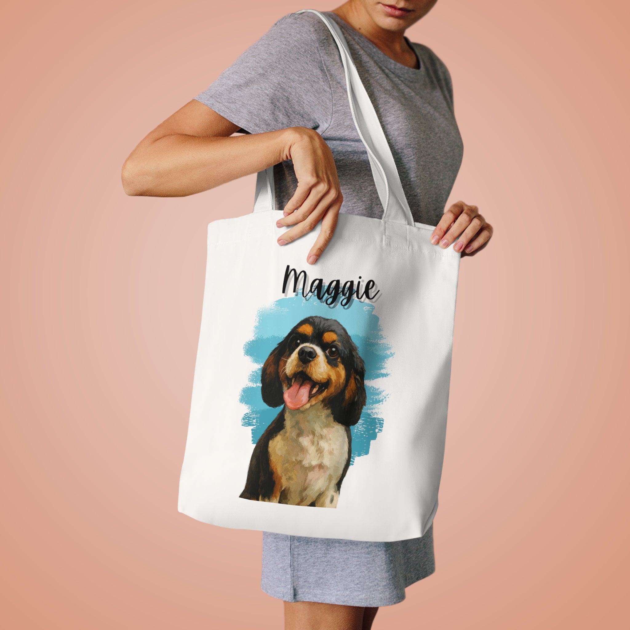 (Maggie) Personalized Dog Lover Tote Bag
