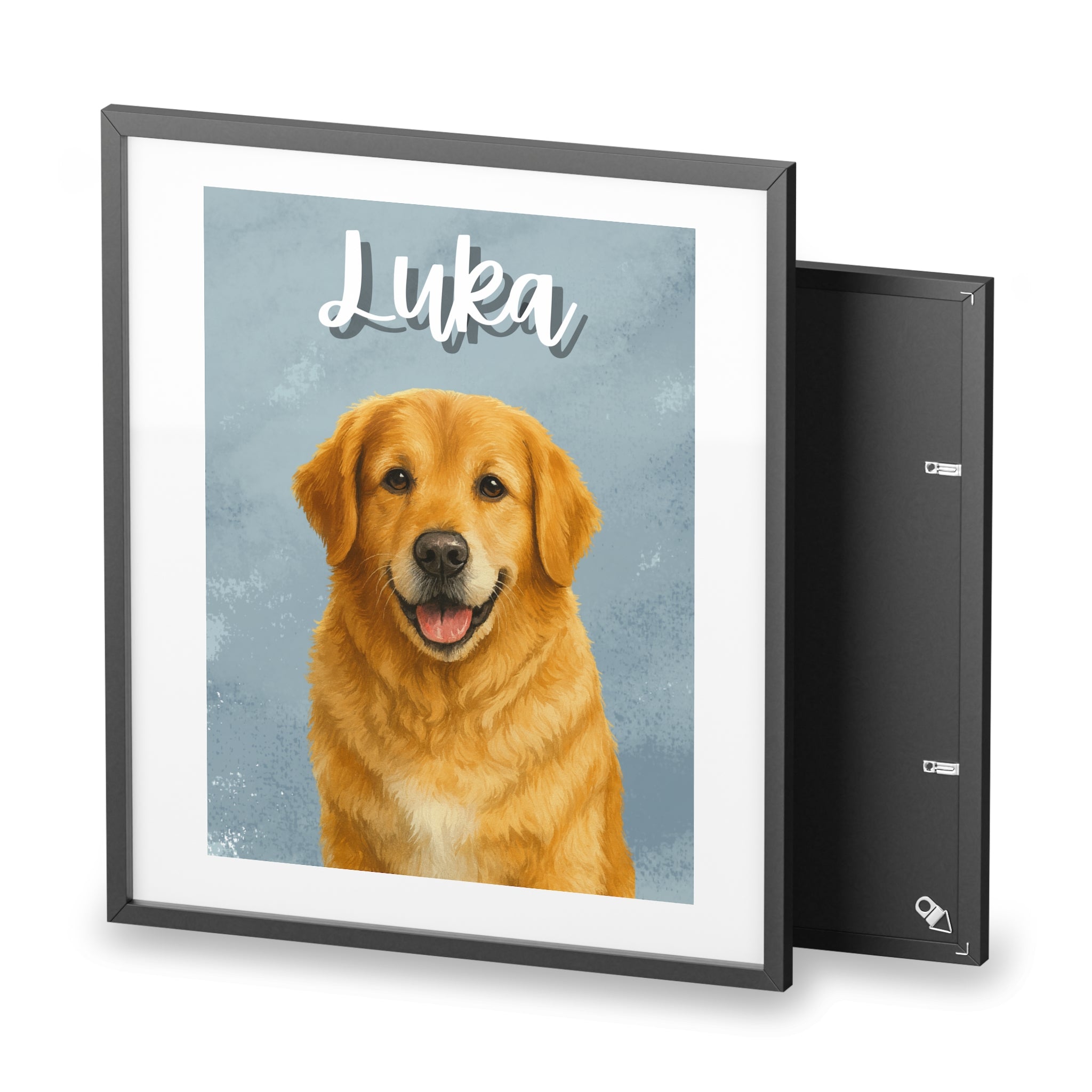(Luka) Playful Dog Framed Poster