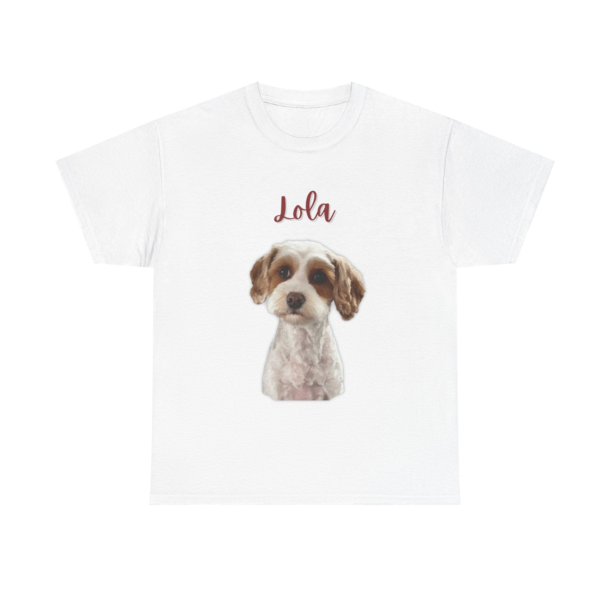 (Lola) Whimsical Dog Portrait Tee Shirt