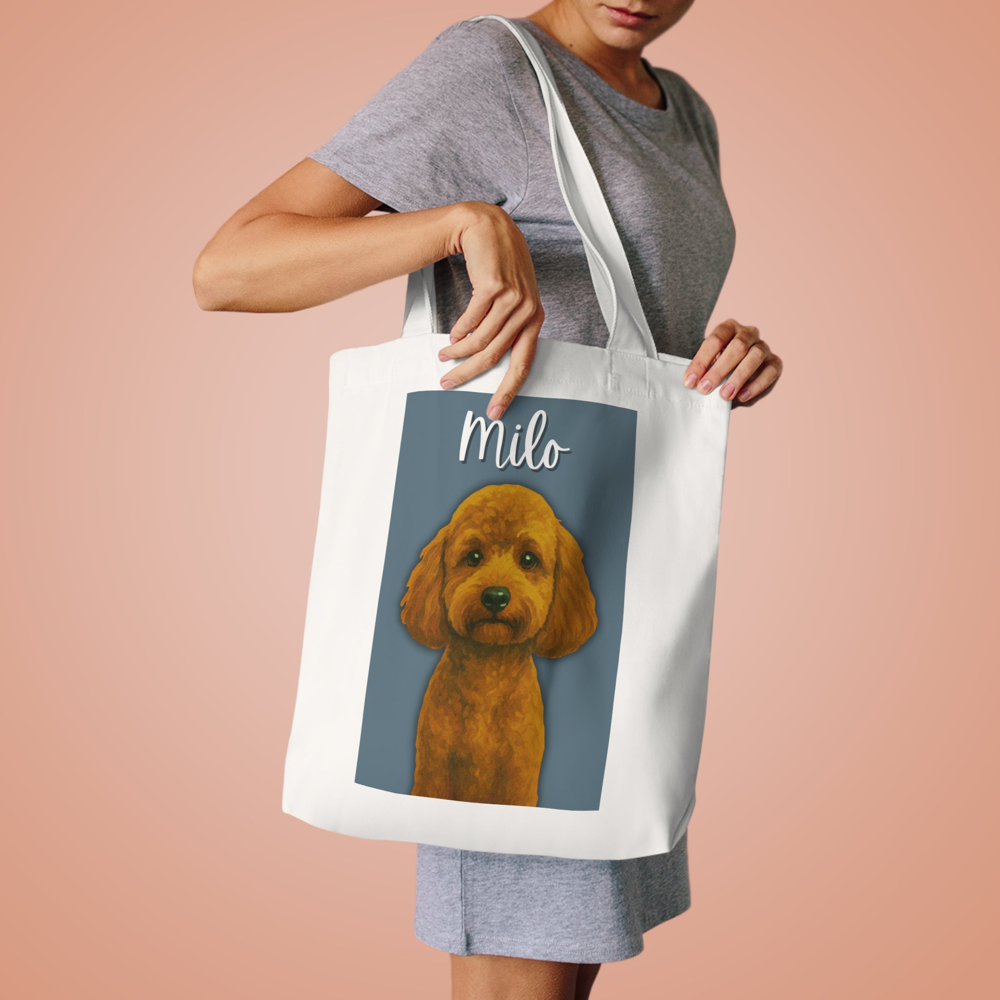 (Milo) Personalized Dog Lover Tote Bag