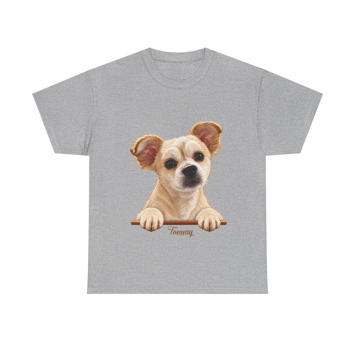 (Tommy) Whimsical Dog Portrait Tee Shirt