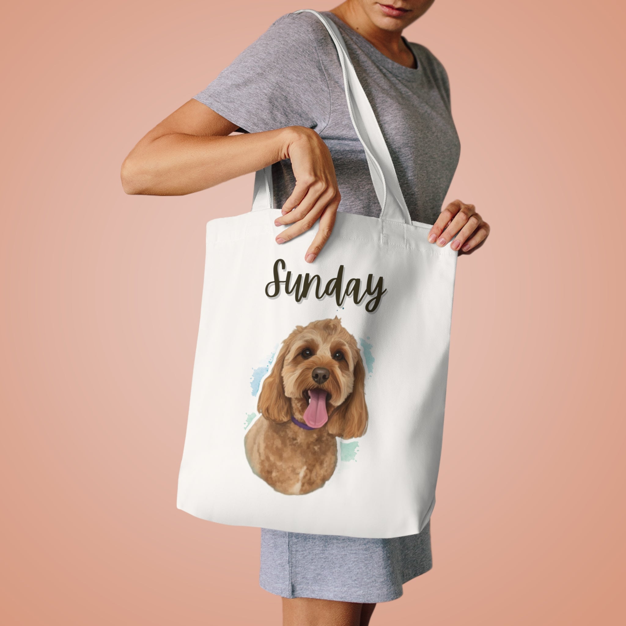 (Sunday) Personalized Dog Lover Tote Bag