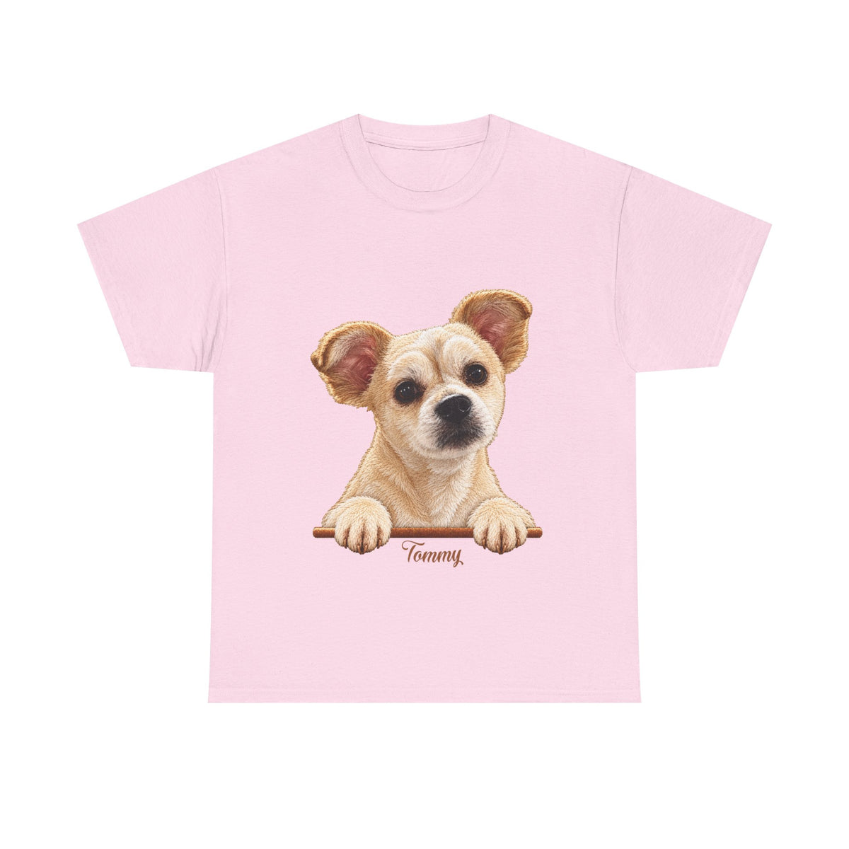 (Tommy) Whimsical Dog Portrait Tee Shirt