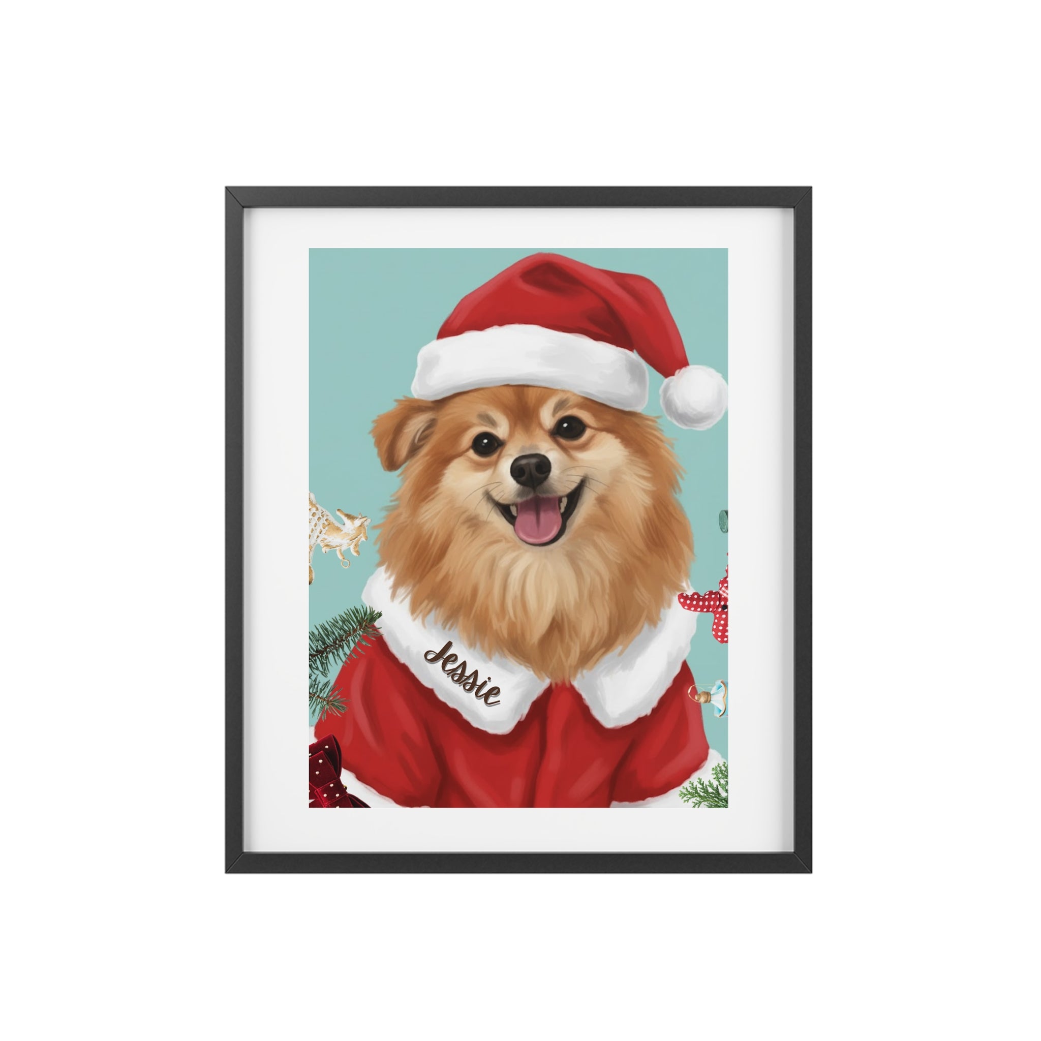 (Jessie) Playful Dog Framed Poster