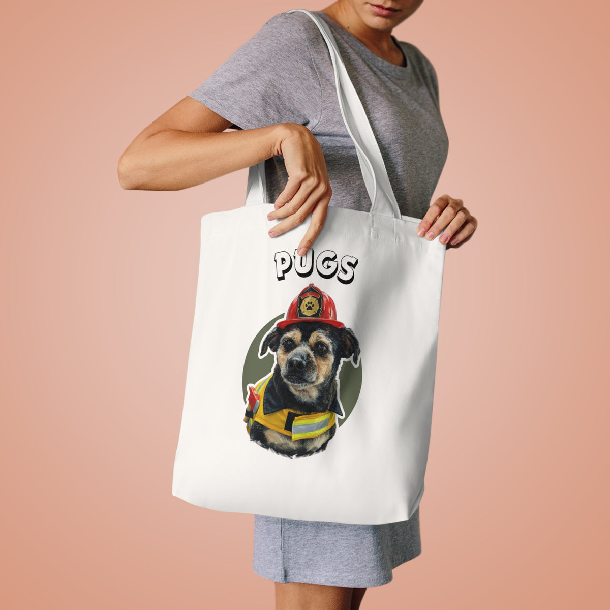(Pugs) Personalized Dog Lover Tote Bag
