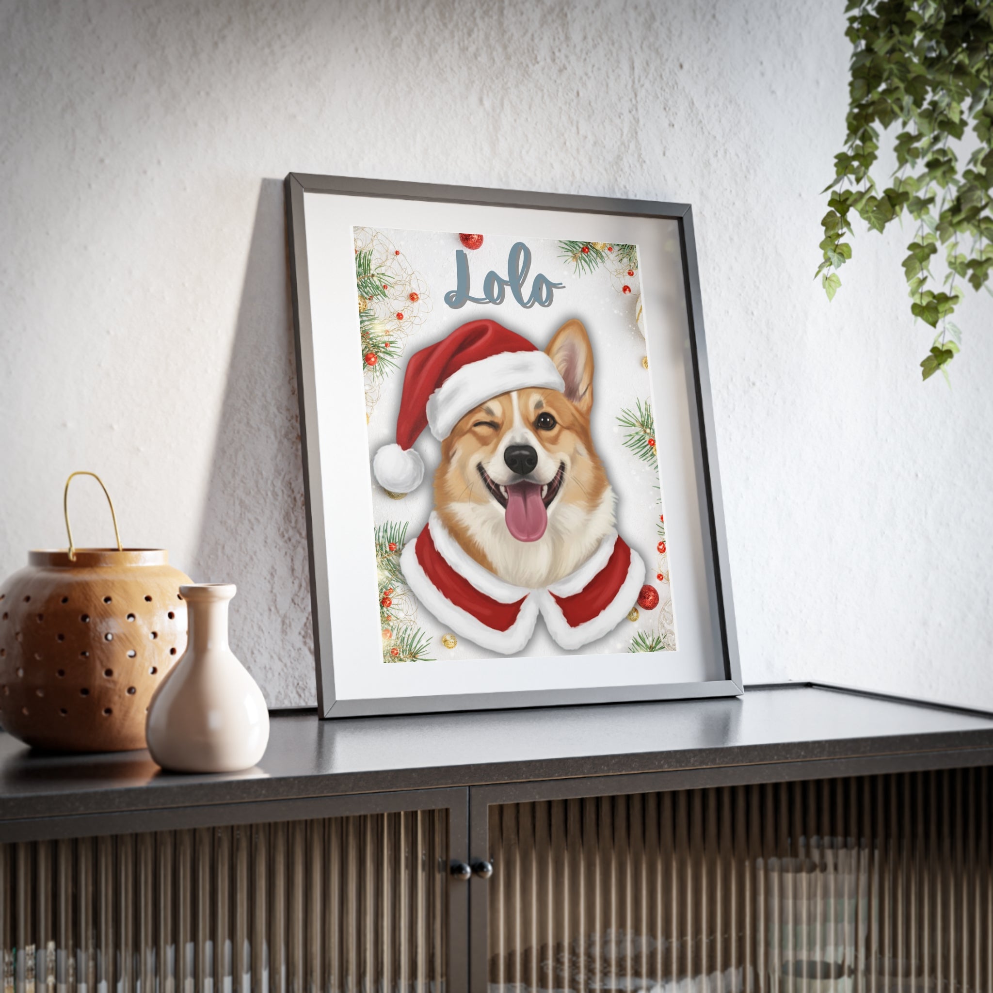 (Lolo) Playful Dog Framed Poster