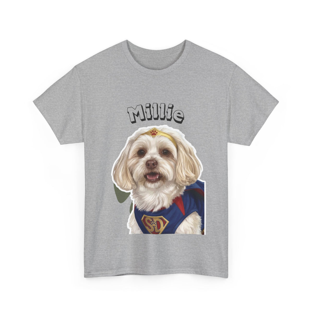 (Millie) Whimsical Dog Portrait Tee Shirt