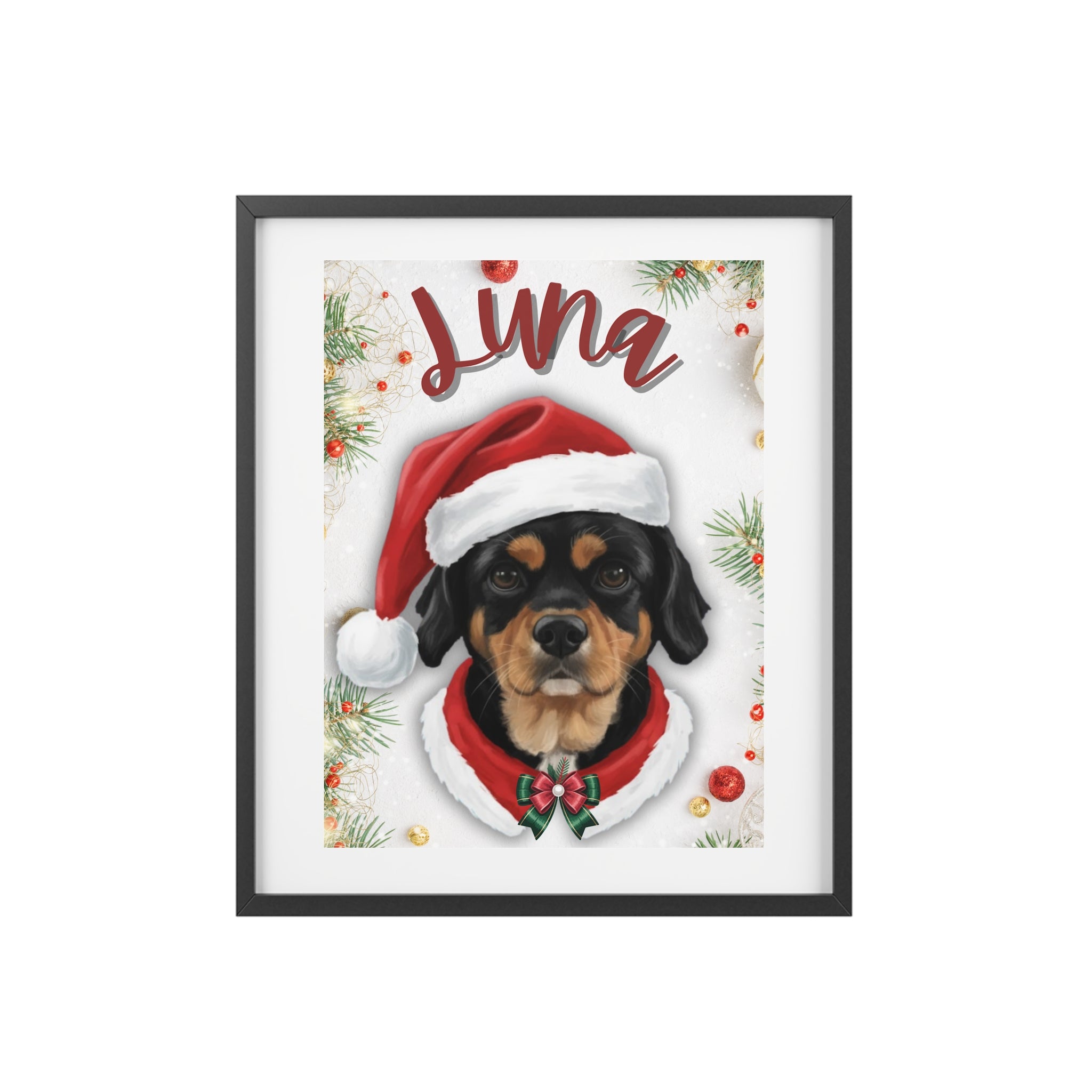 (Luna) Playful Dog Framed Poster