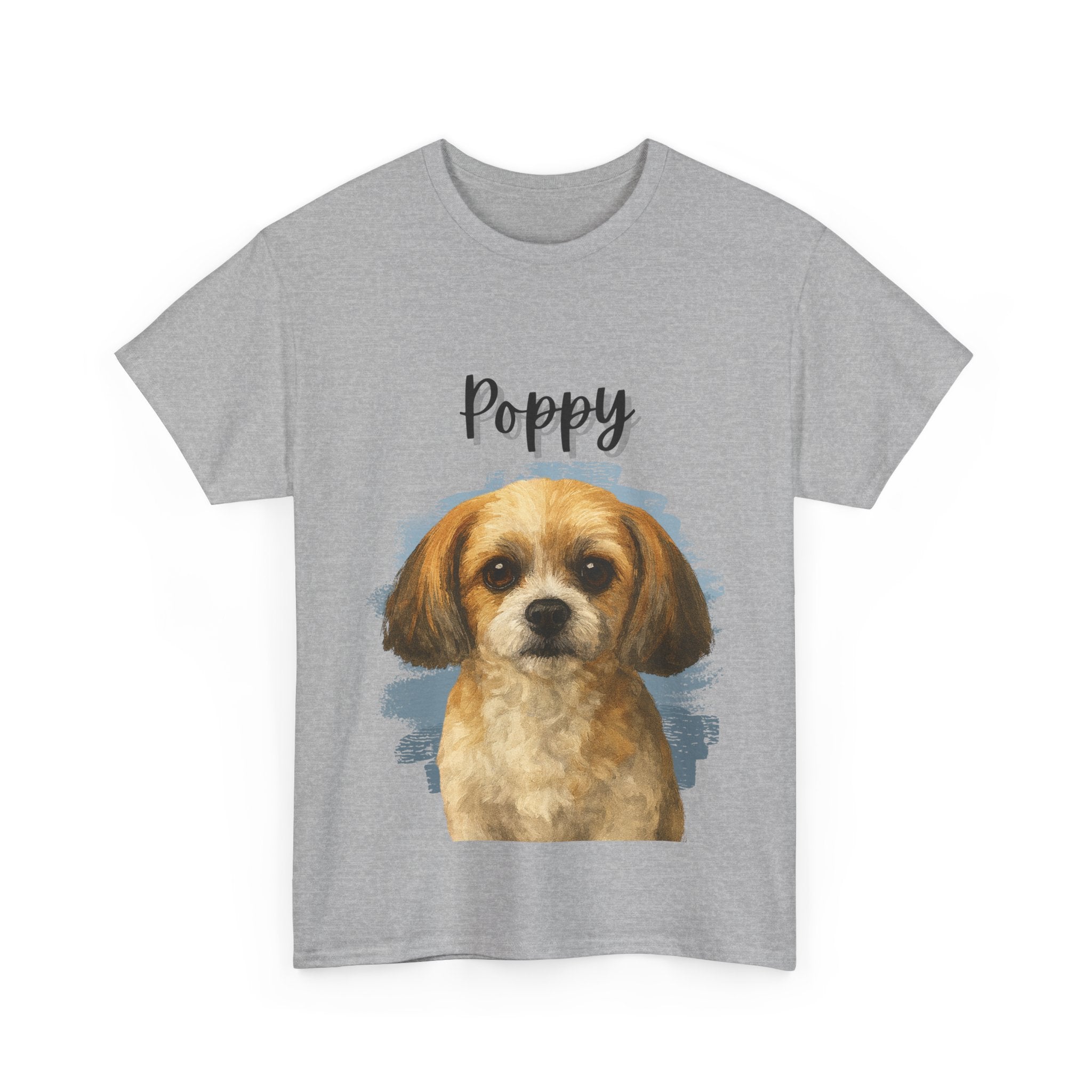 (Poppy) Whimsical Dog Portrait Tee Shirt