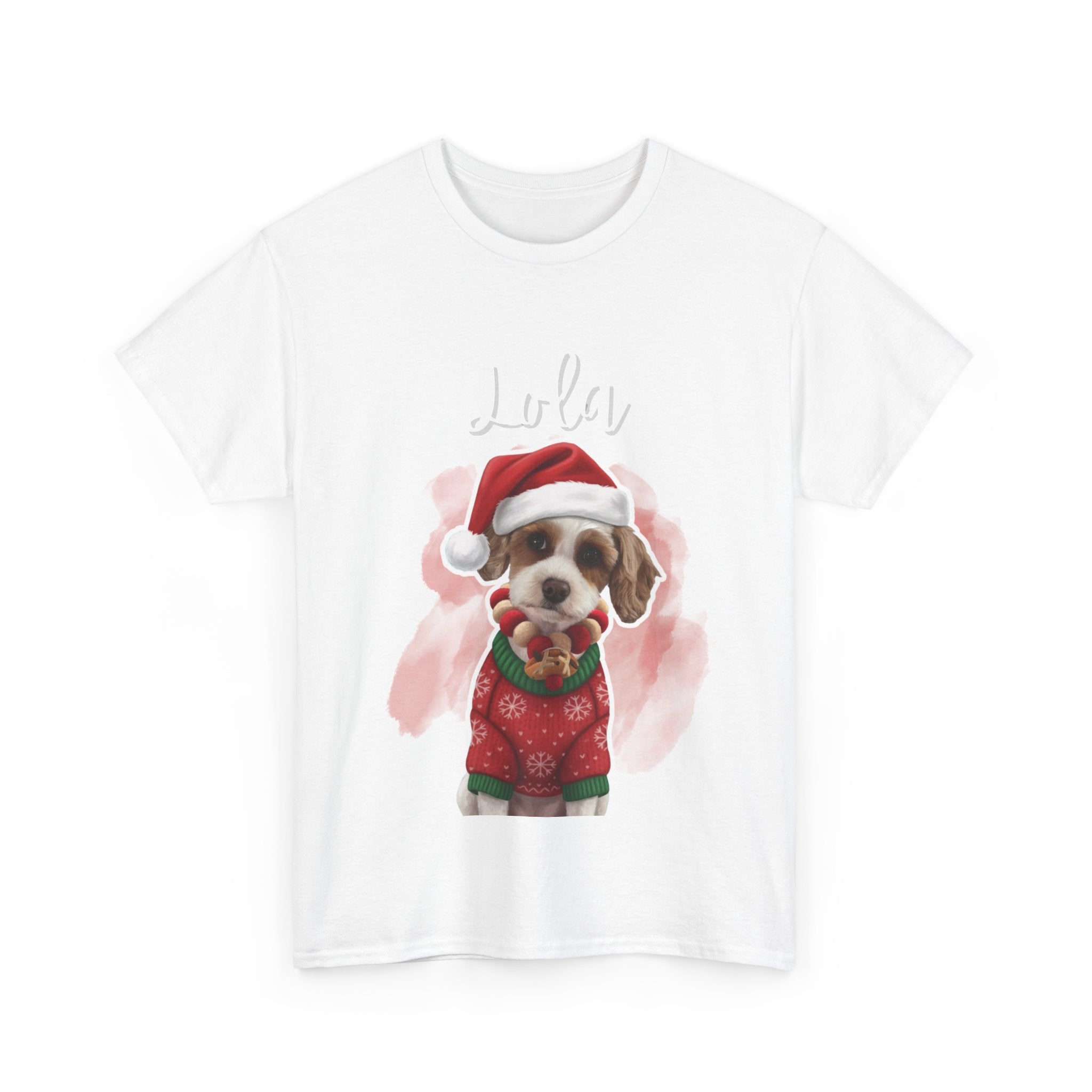 (Lola) Whimsical Dog Portrait Tee Shirt