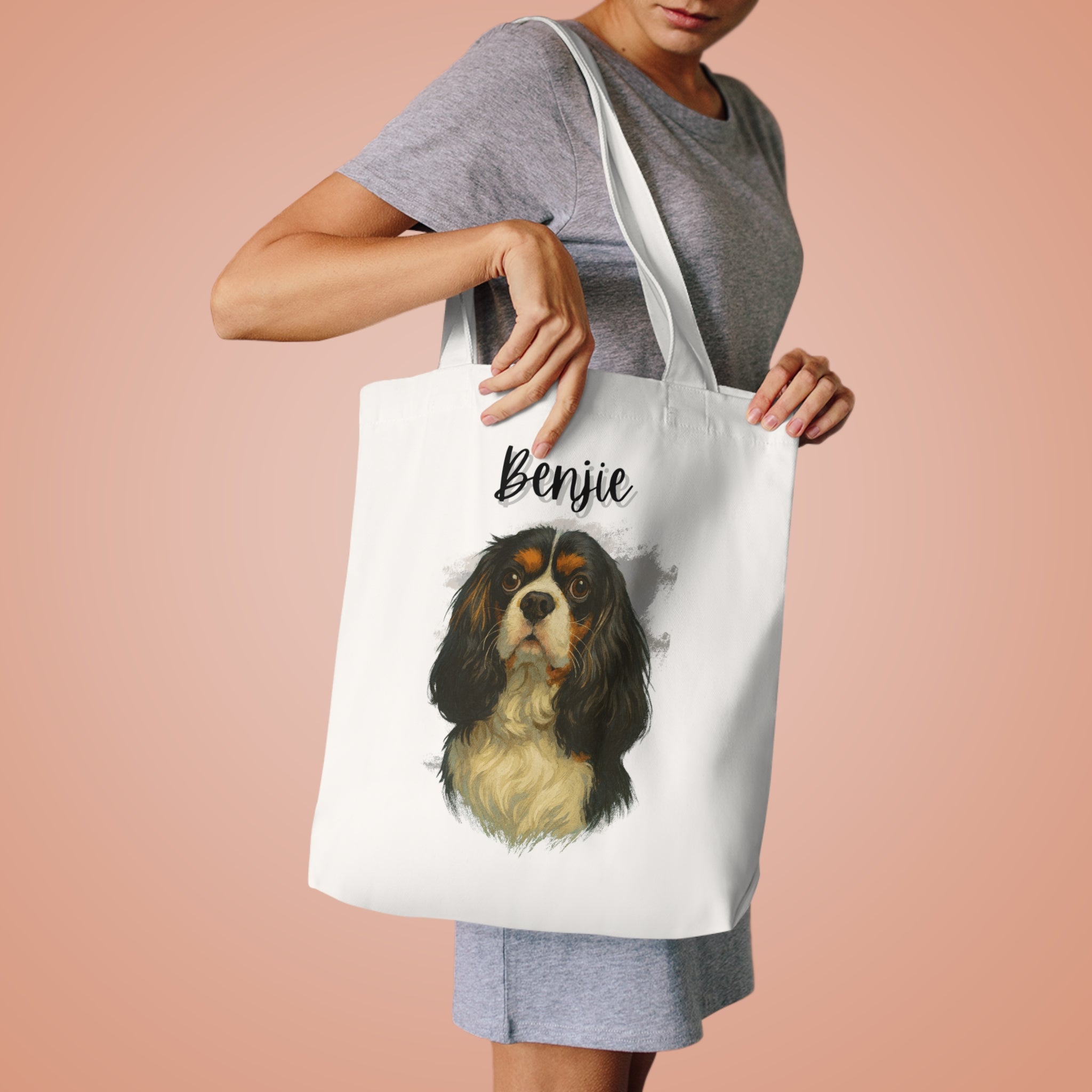 (Benjie) Personalized Dog Lover Tote Bag
