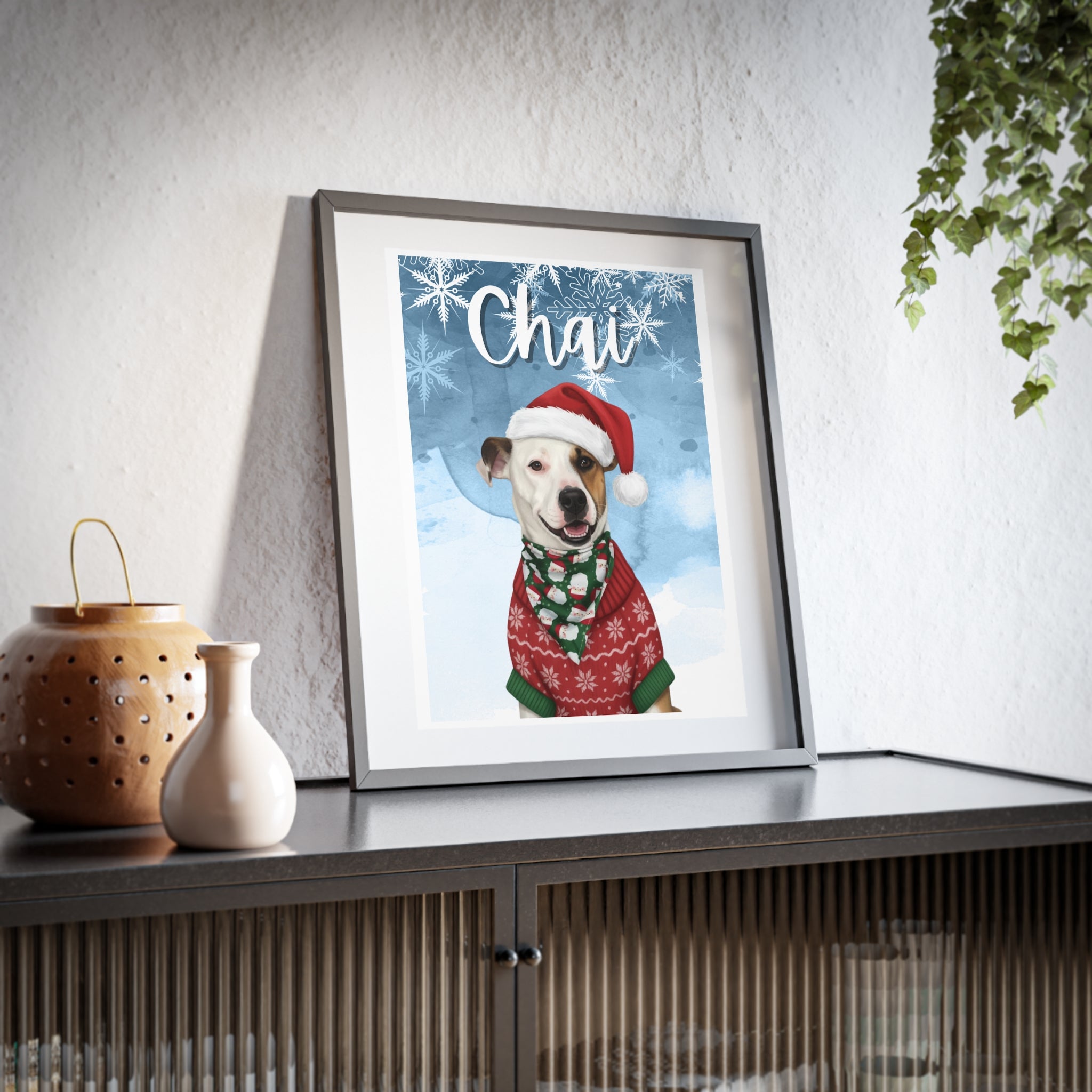 (Chai) Playful Dog Framed Poster