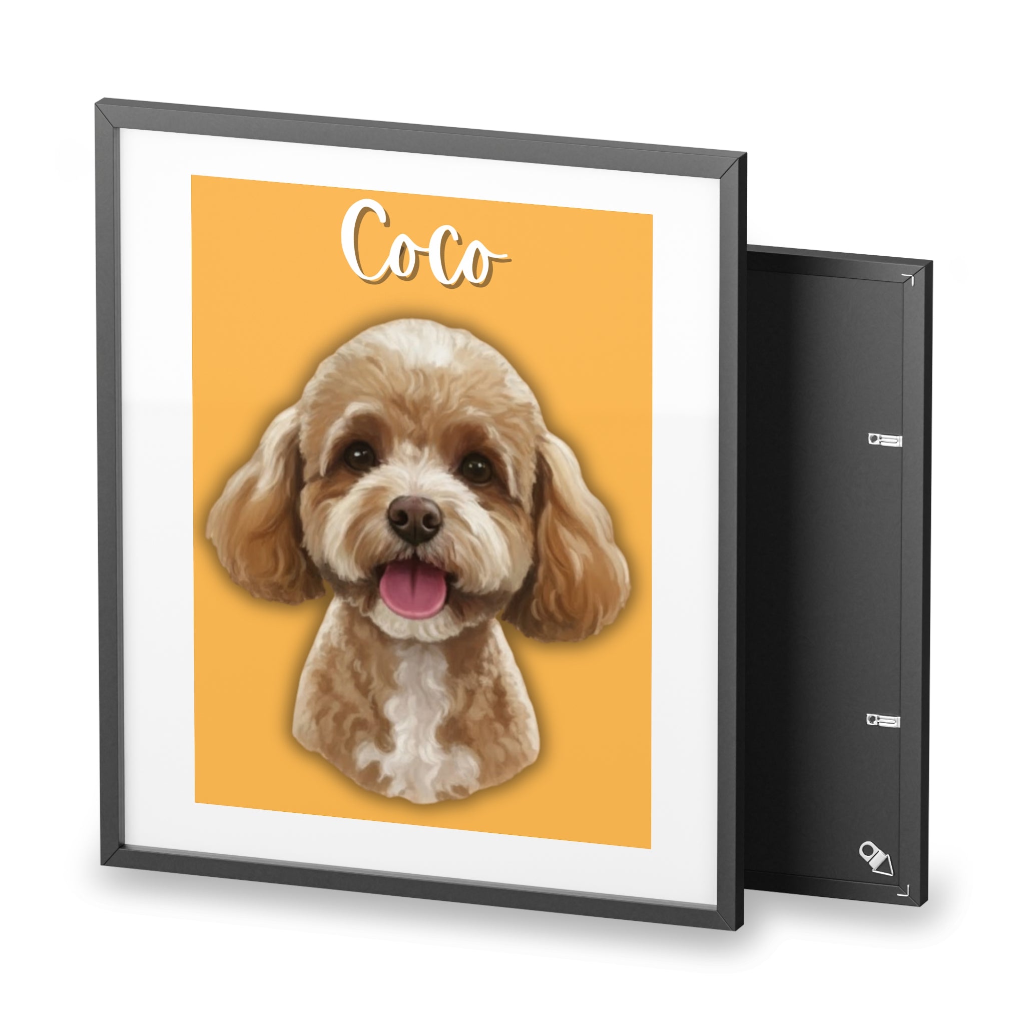 (Coco) Playful Dog Framed Poster