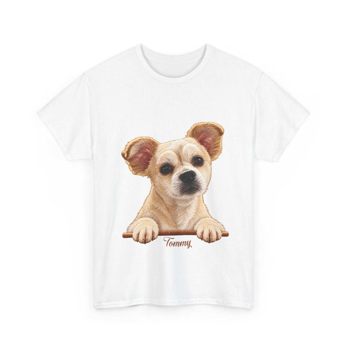 (Tommy) Whimsical Dog Portrait Tee Shirt
