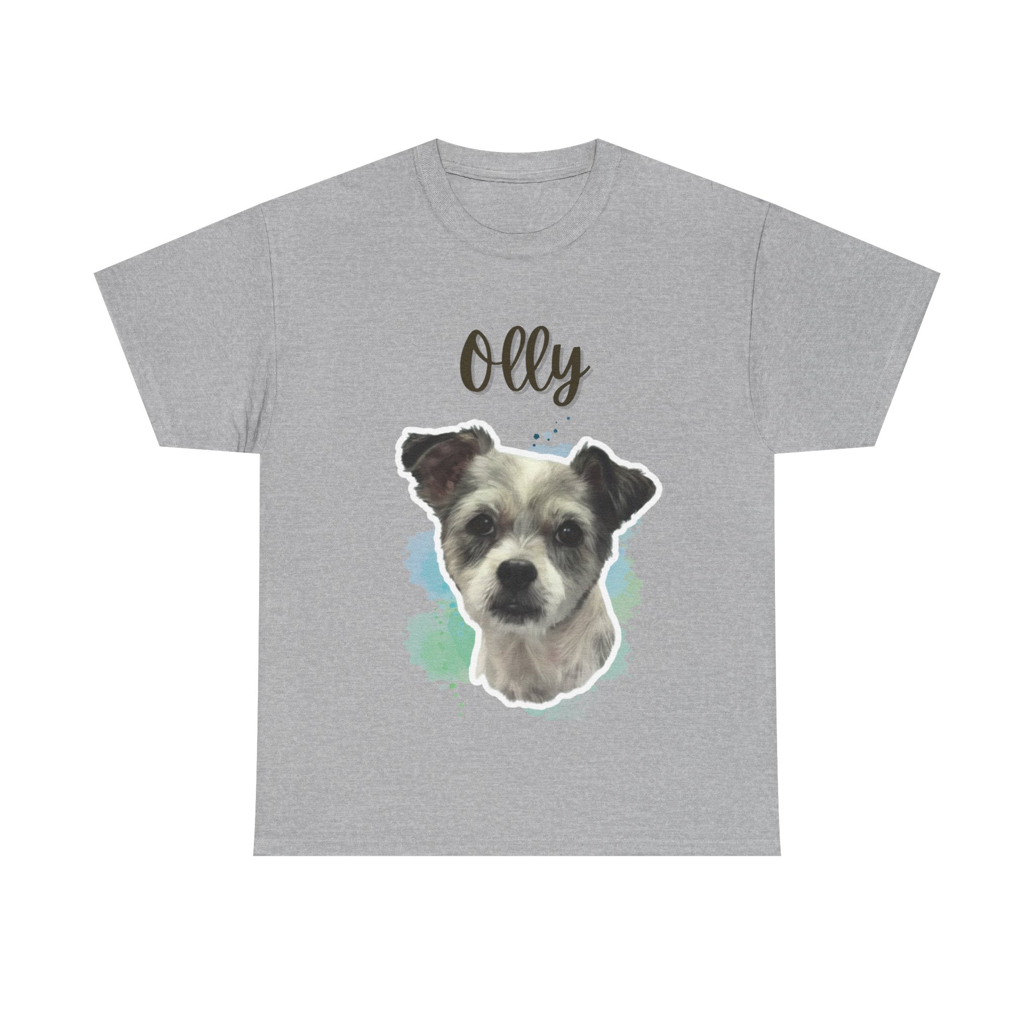 (Olly) Whimsical Dog Portrait Tee Shirt