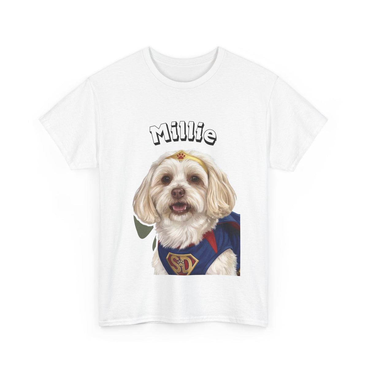 (Millie) Whimsical Dog Portrait Tee Shirt