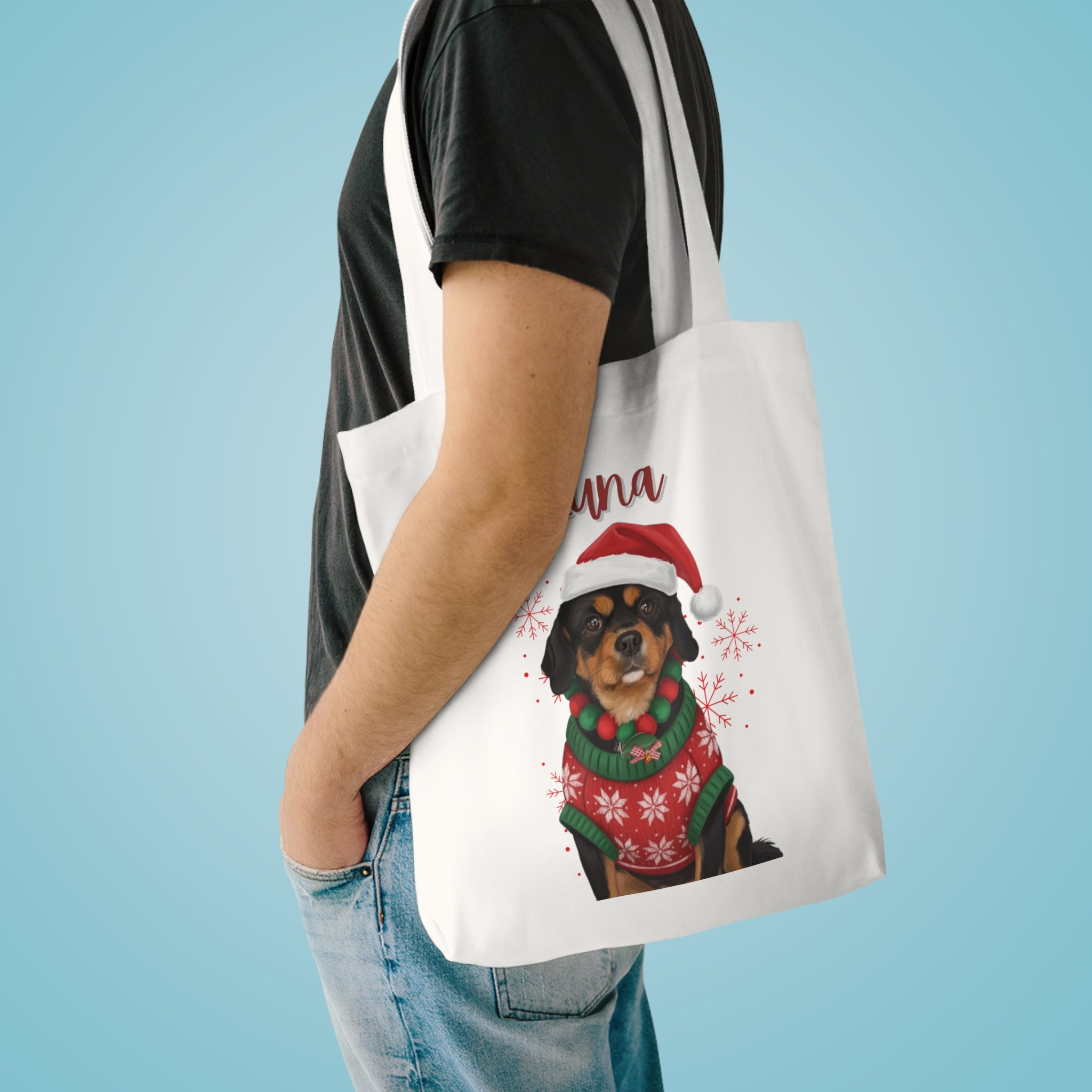 (Luna) Personalized Dog Lover Tote Bag