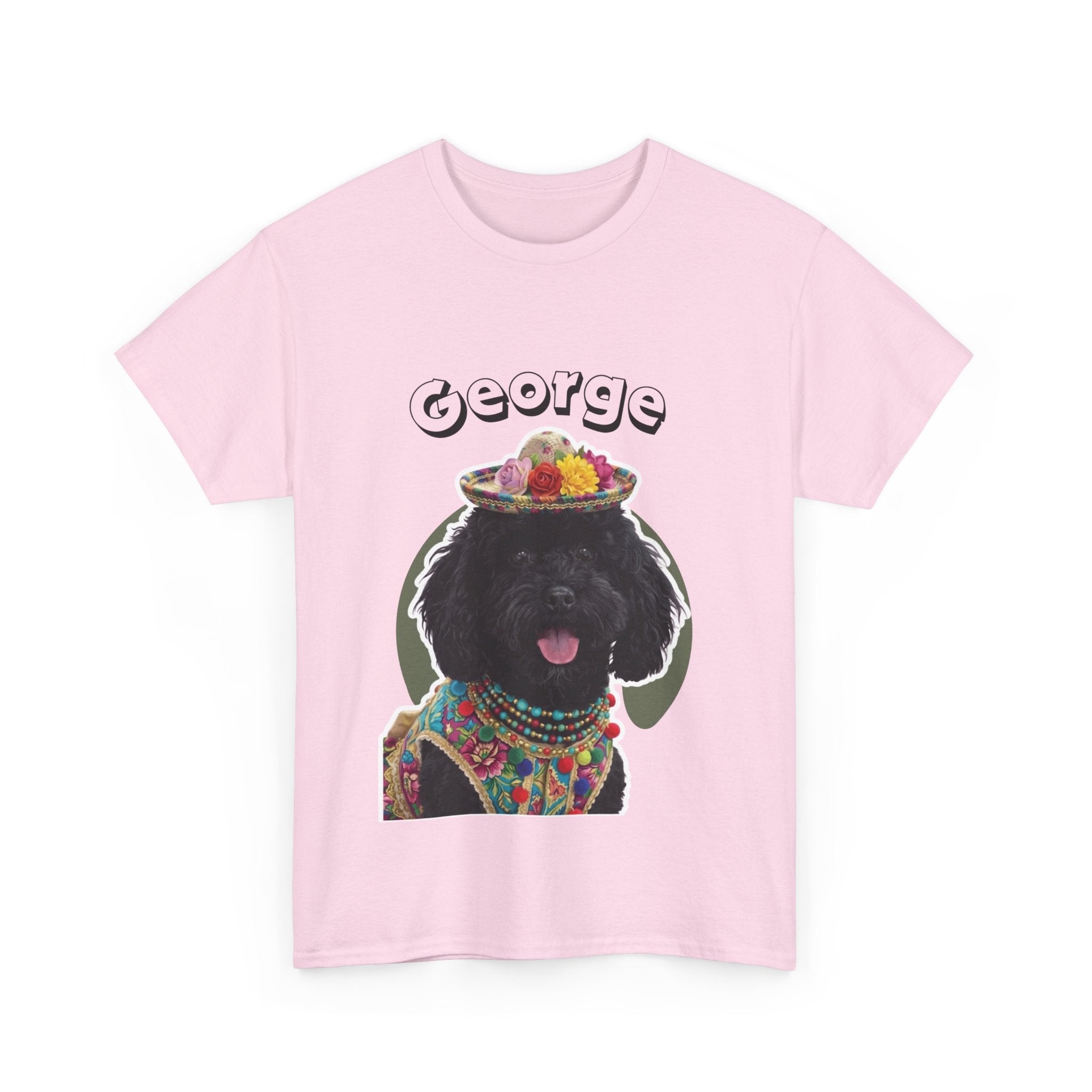 (George) Whimsical Dog Portrait Tee Shirt